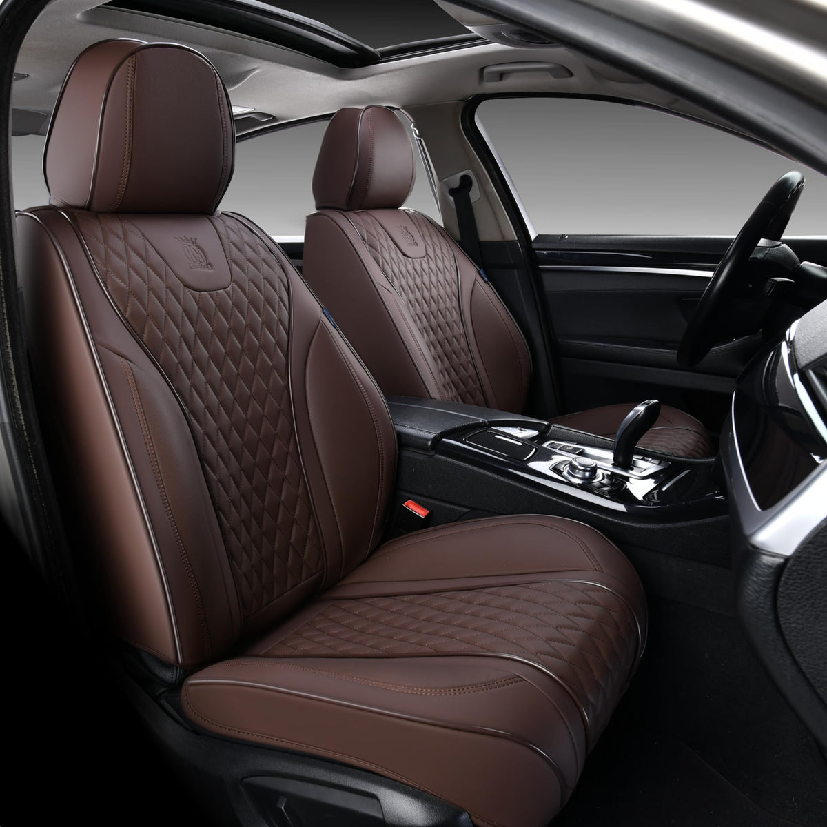 Doogo Car Seat Covers, Universal Front Seat Covers, Waterproof Napa Leather Seat Cushions, Automotive Seat Covers Protectors for