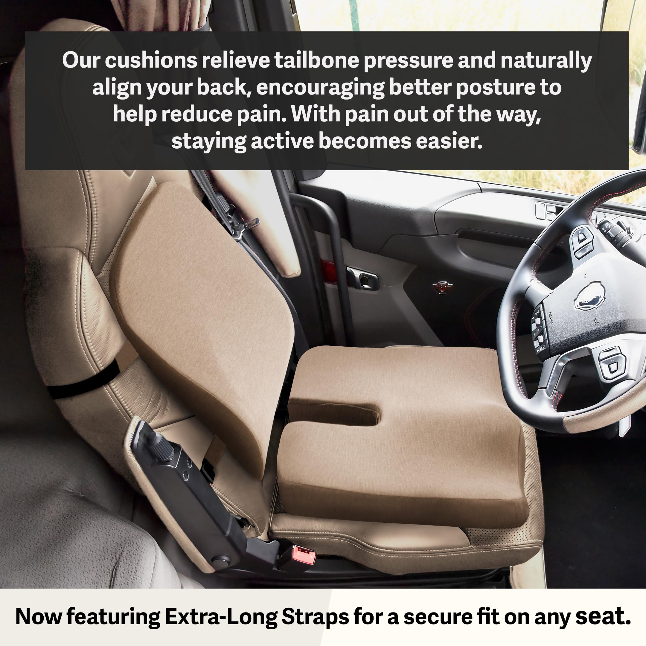 Elmara Doctor-Designed Seat Cushion For Truck Driver Is The Ultimate Comfort Solution For 18 Wheelers - Semi Truck Seat Cushion