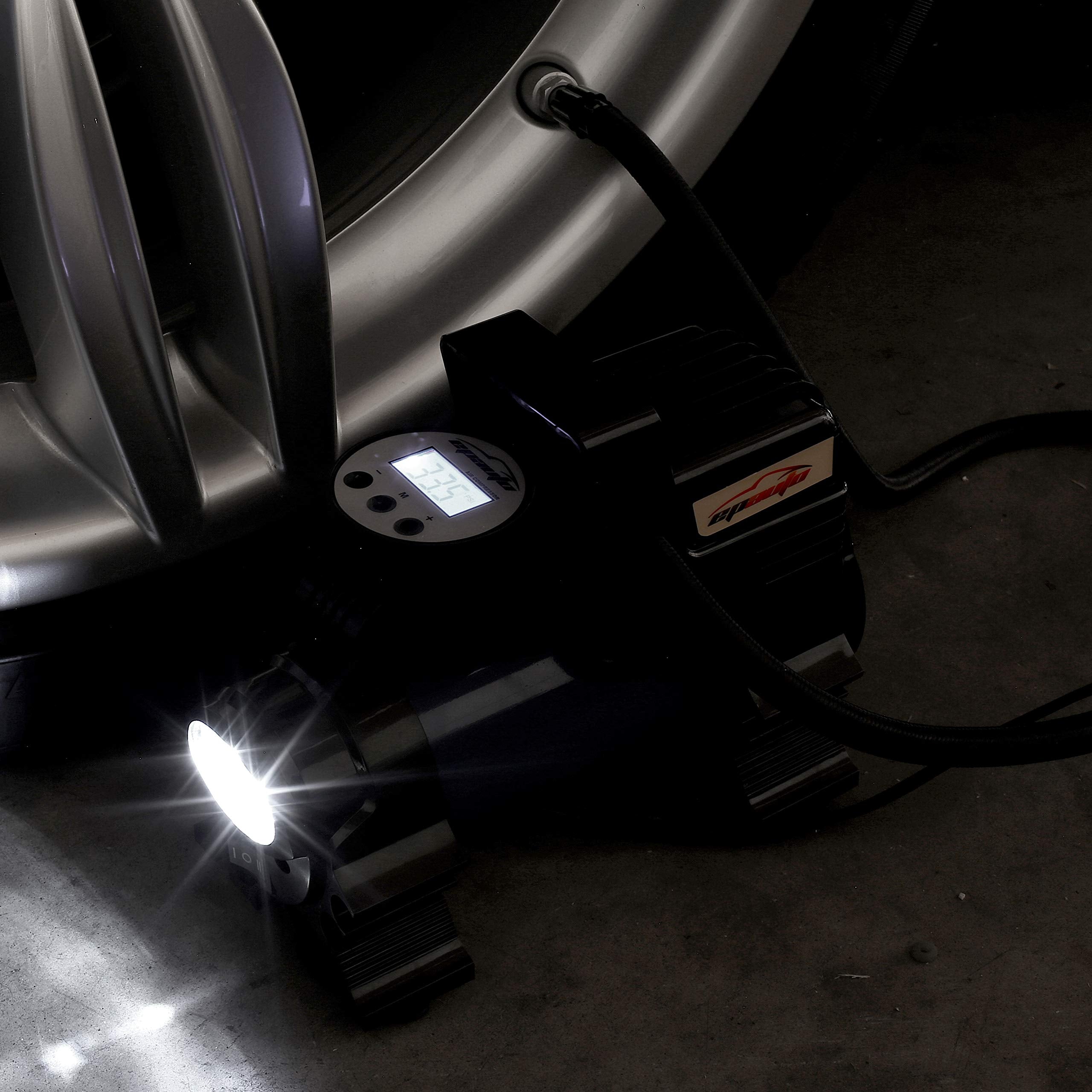 Epauto 12V Dc Portable Air Compressor Pump, Digital Tire Inflator