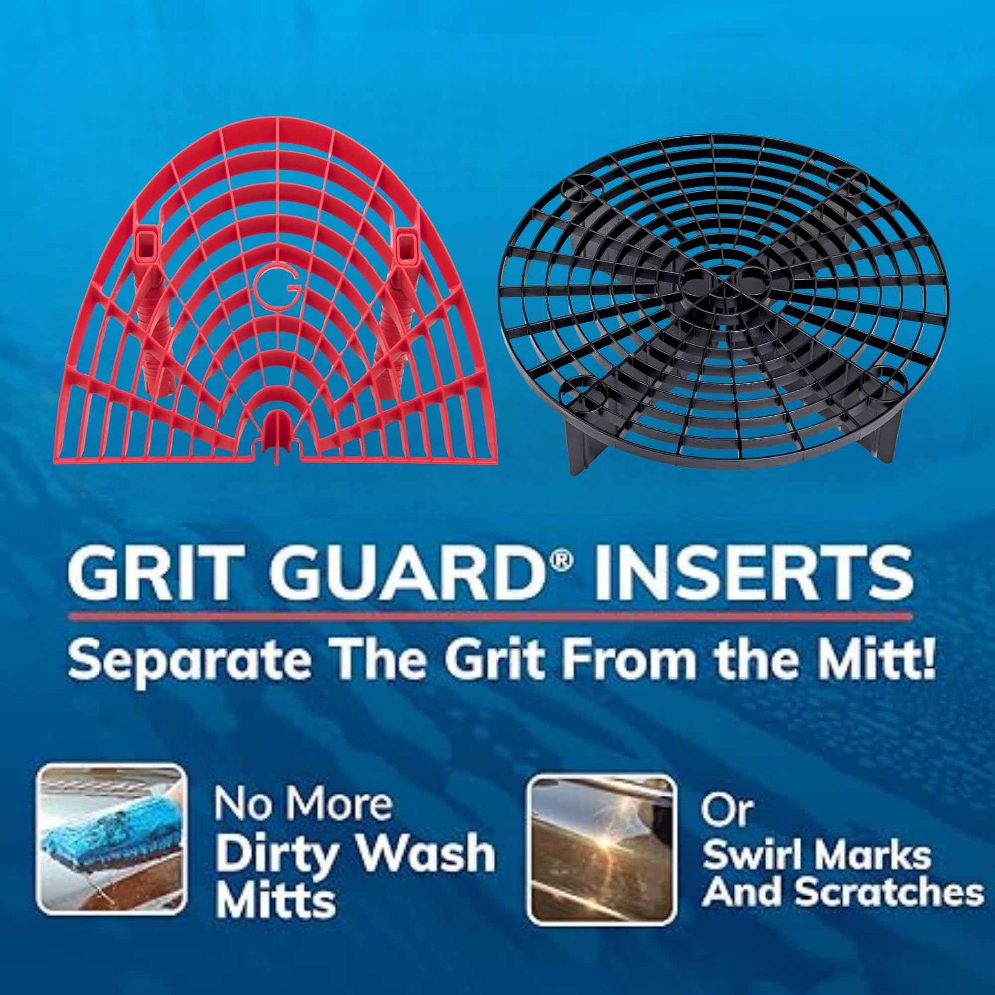 The Original Grit Guard Bucket Insert With Washboard Combo | Removes Dirt From Wash Mitt For Detailing | Car Wash Bucket Insert