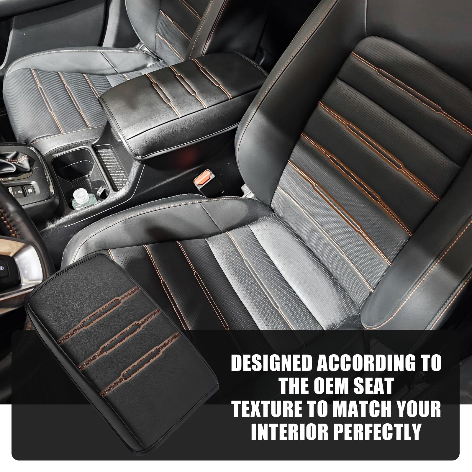 Muslogy for CRV 2024 2023 Center Console Pad Armrest Cover Vegan Leather Extra Soft Accessories Armrest Protector Compatible wit