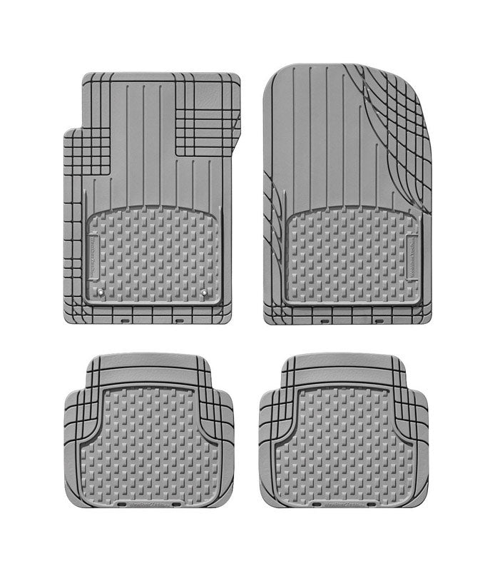RUBBER FLOOR MAT GRAY4PC (Pack of 1)