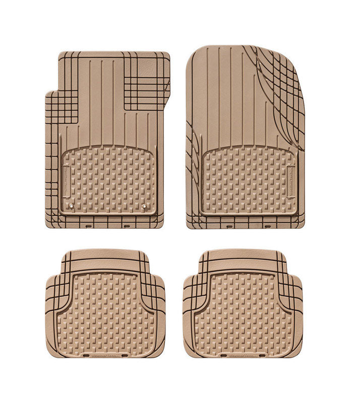 RUBBER FLOOR MAT TAN 4PC (Pack of 1)