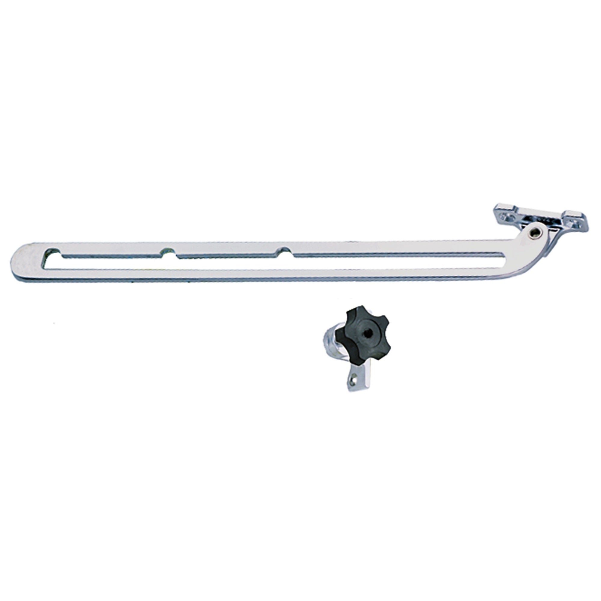 Perko 1291Dp0Chr Chrome-Plated Offset-Mount Windshield Adjuster - 12'' Length With 9.5'' Length Adjustment
