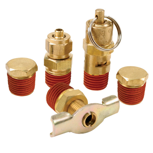 Air Locker 5 Pc.Tank Fittings Kit (With 1/4'' Npt M To 1/8'' Bsp F Adapter) (For 150Psi Rated Systems)