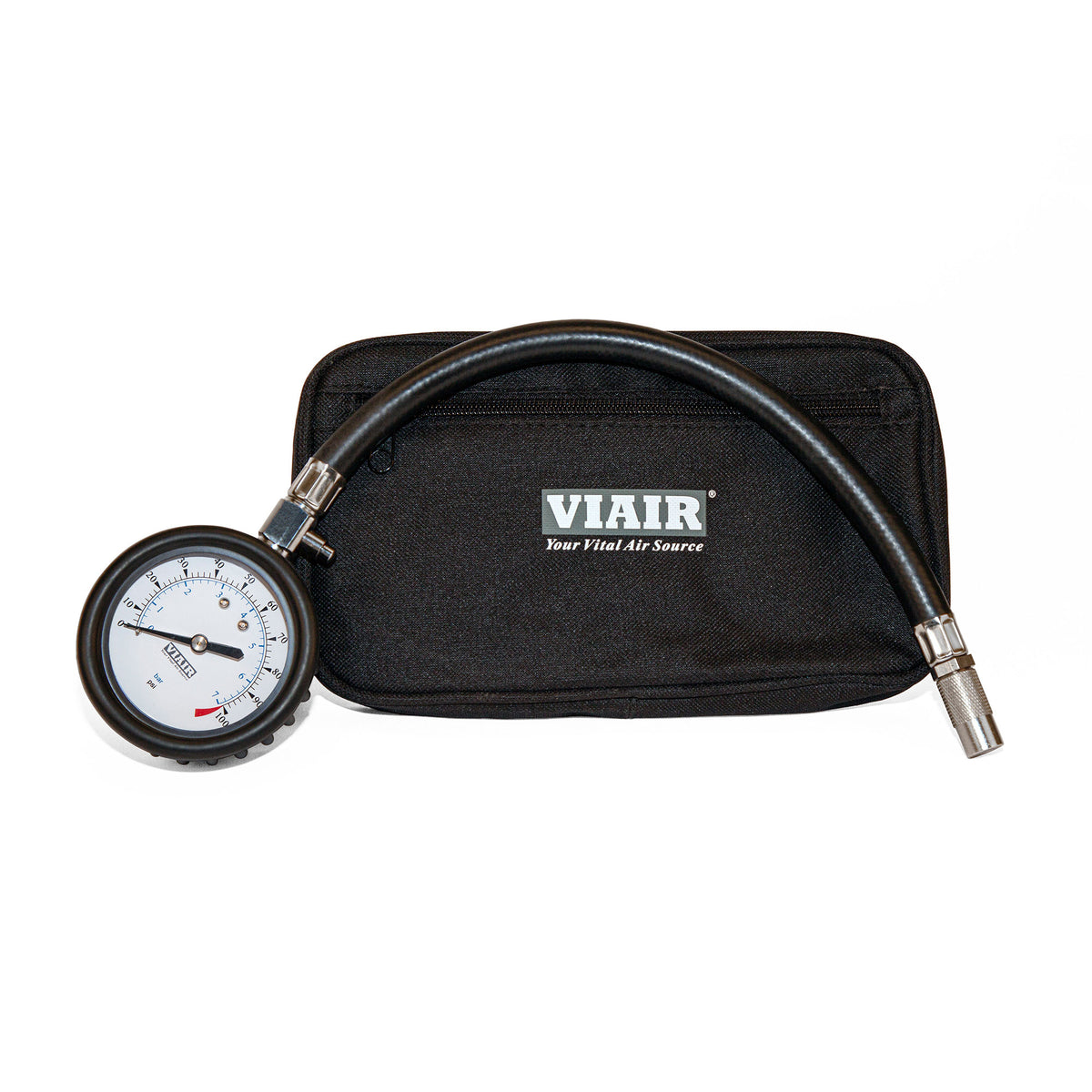 2.5'' Tire Gauge W/Hose (0 To 100 Psi, With Storage Pouch)