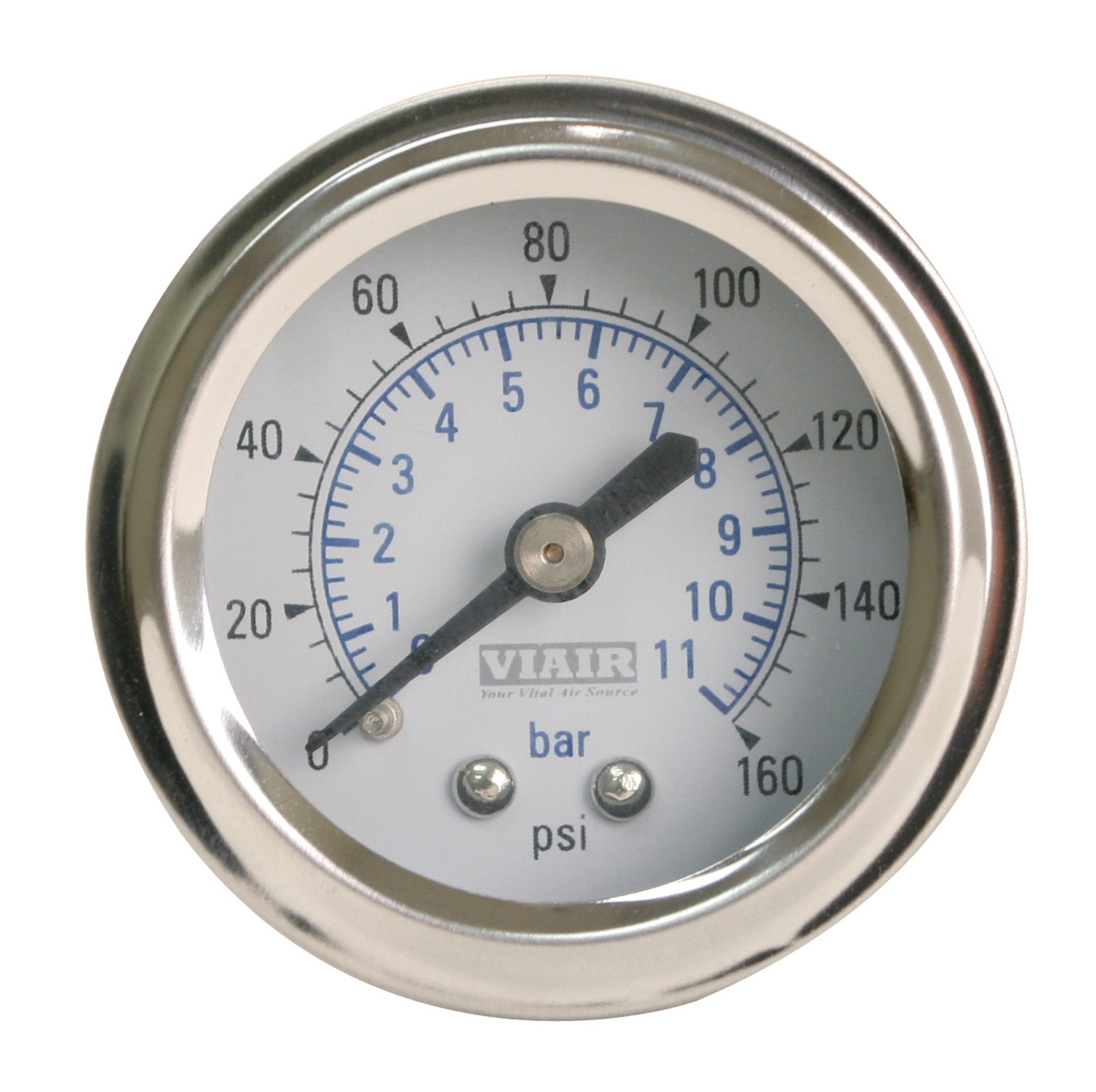 2'' Single Needle Gauge (White Face, Illuminated, 160 Psi)