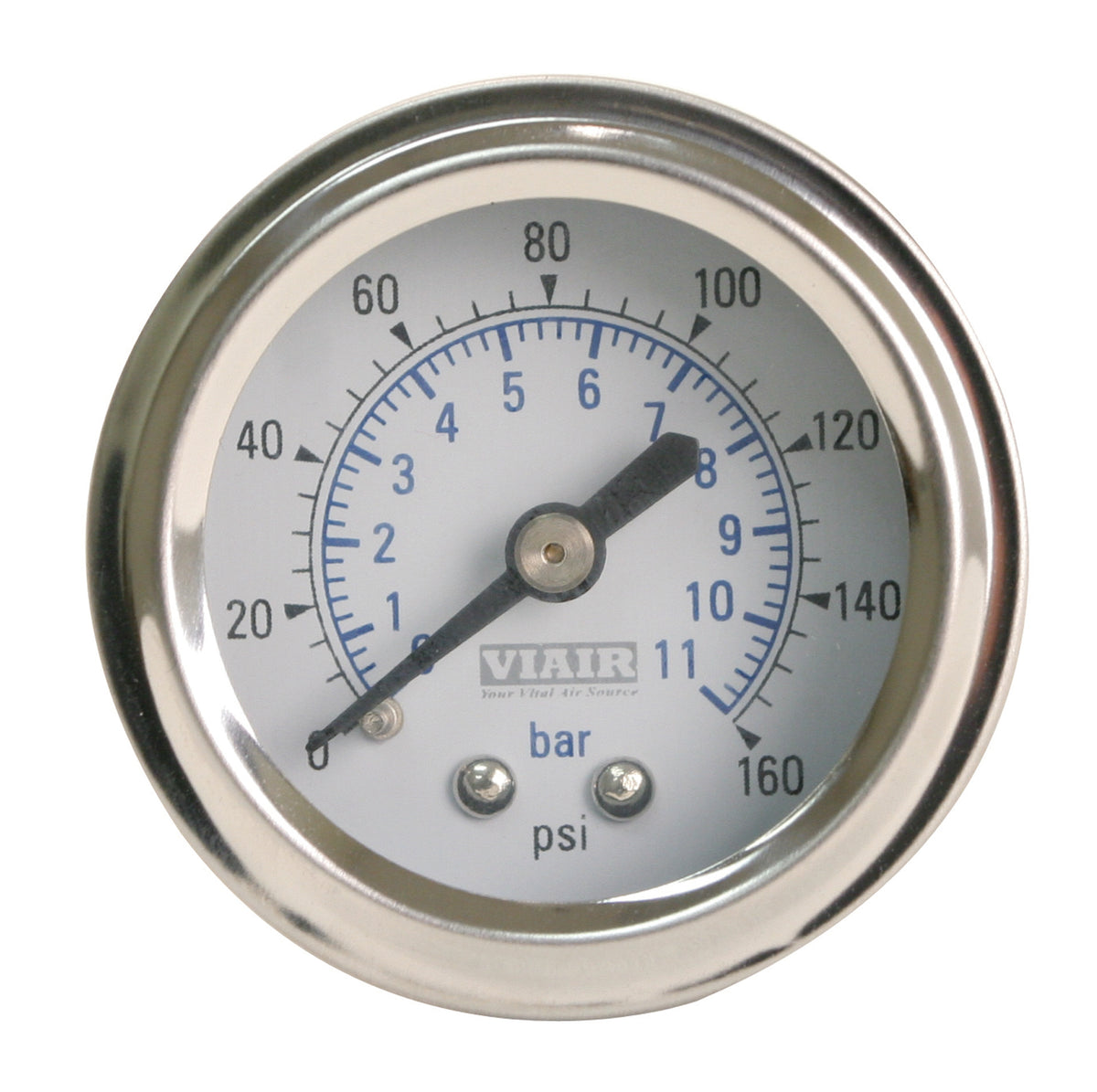 2'' Single Needle Gauge (White Face, Illuminated, 160 Psi)
