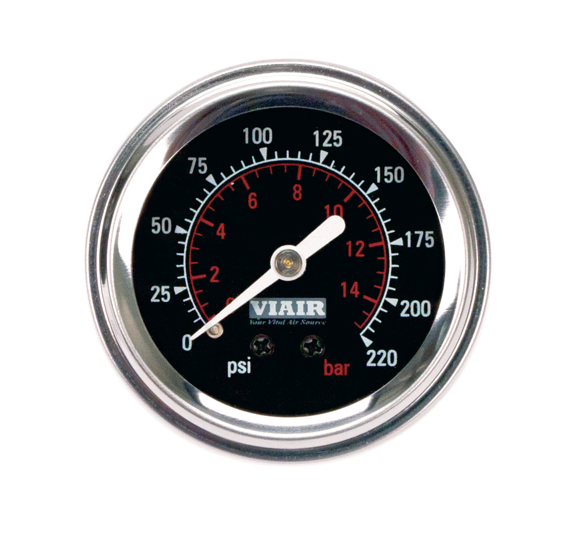 2'' Single Needle Gauge (Black Face, Illuminated, 220 Psi)