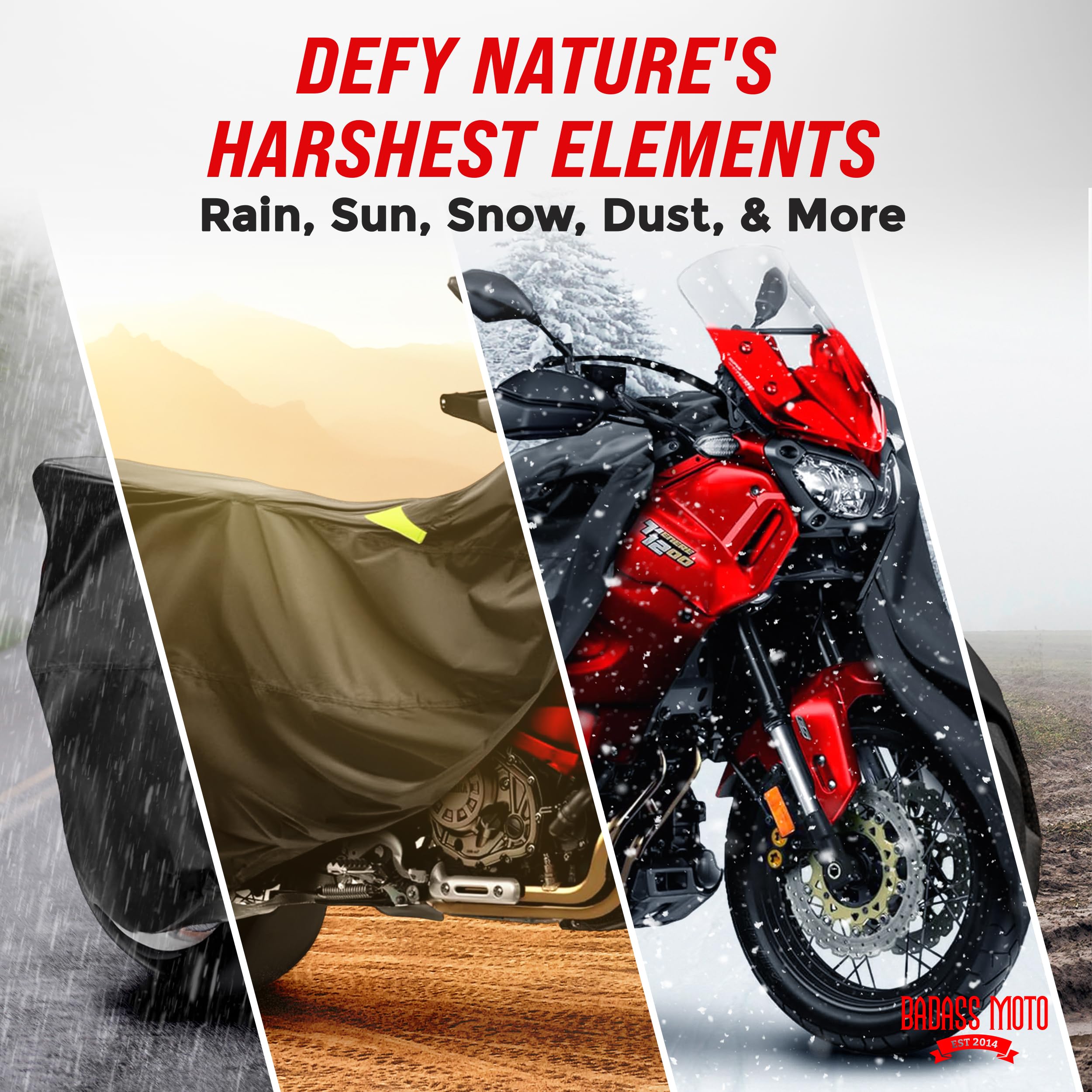 Badass Moto Ultimate Large Adventure Motorcycle Cover Waterproof Outdoor Adjusts to Top Case Motorcycle Sun Cover For Honda Afri