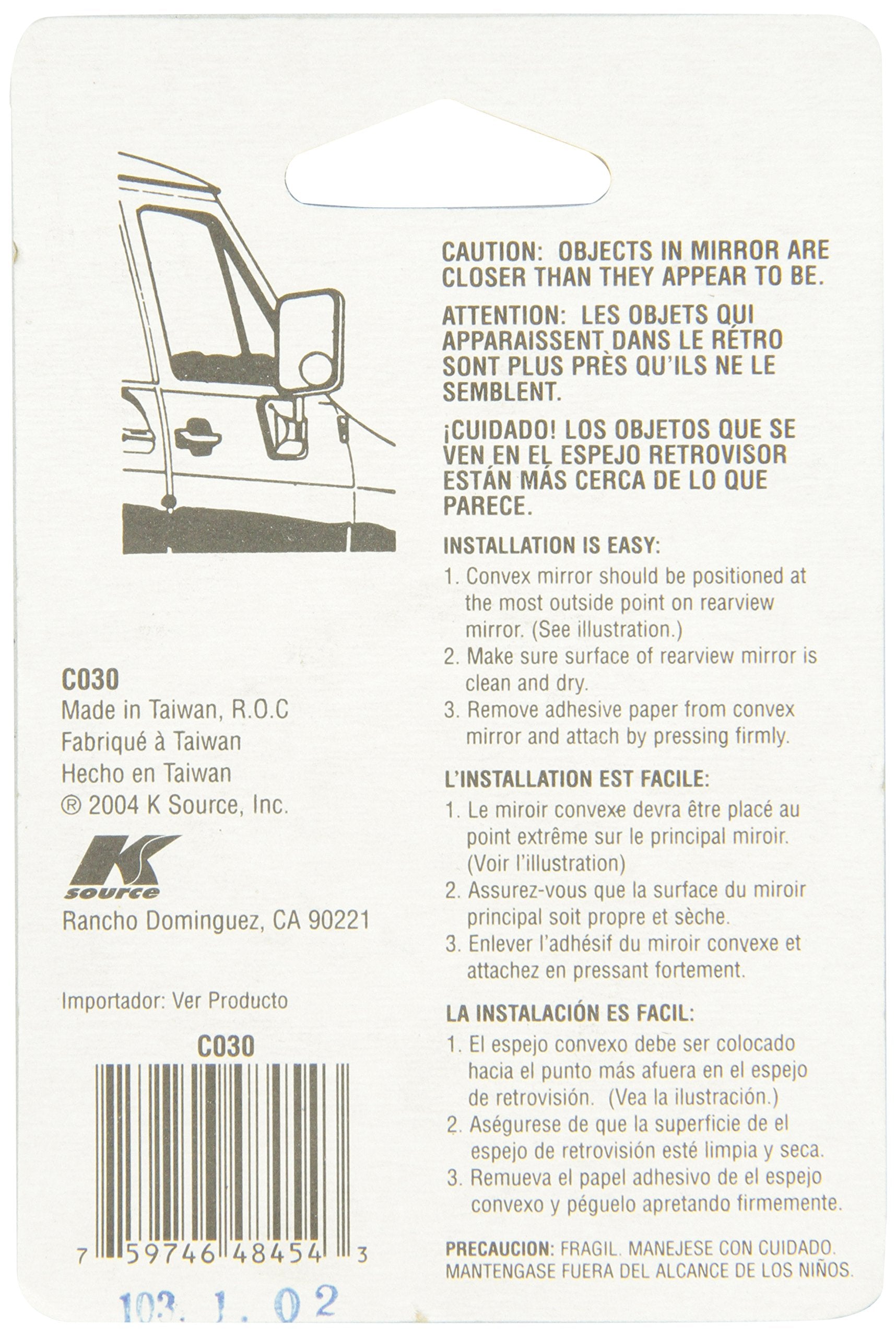 Fit System C030 Driver/Passenger Side Replacement Round Convex Mirror