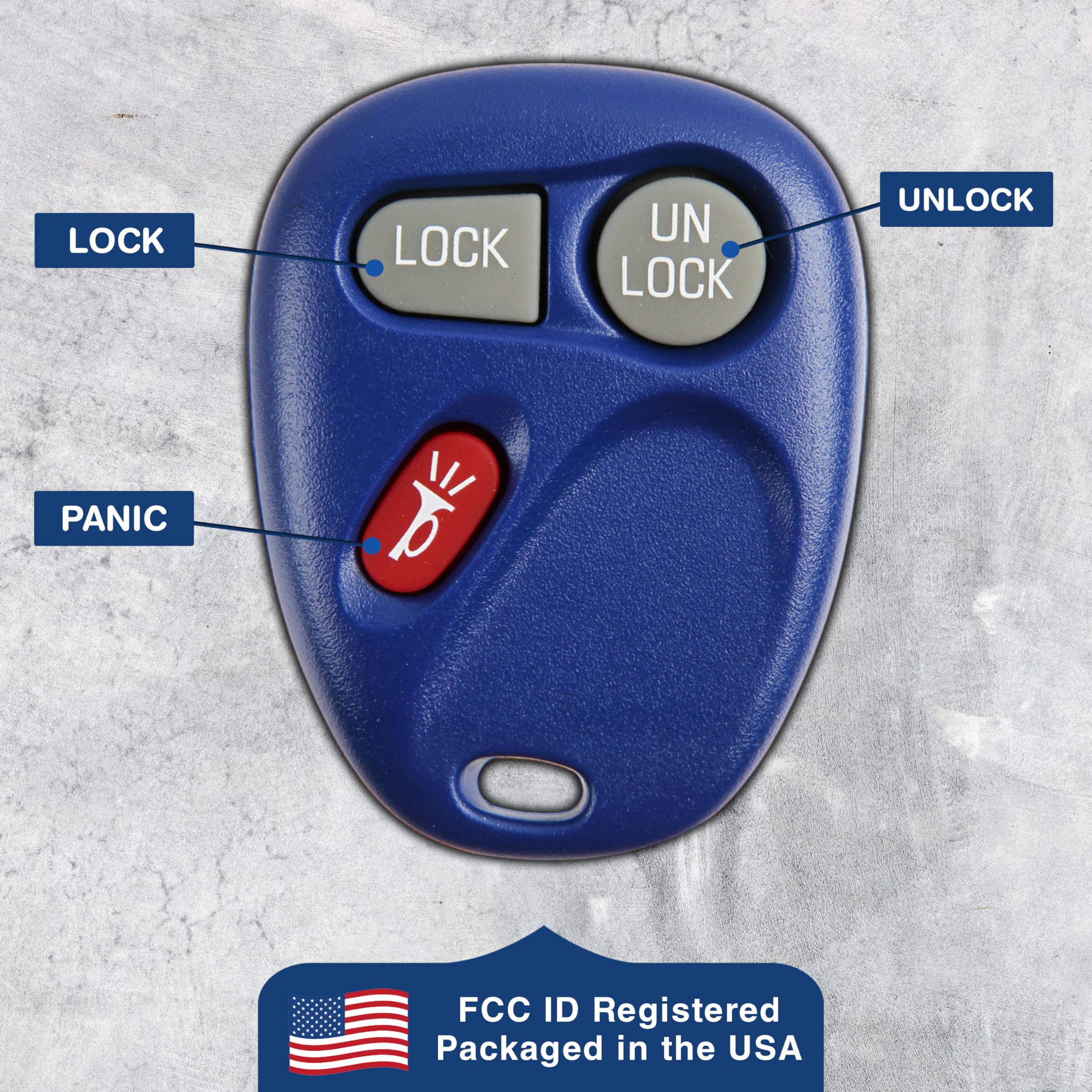 2 Keylessoption Replacement 3 Button Keyless Entry Remote Control Key Fob -Blue