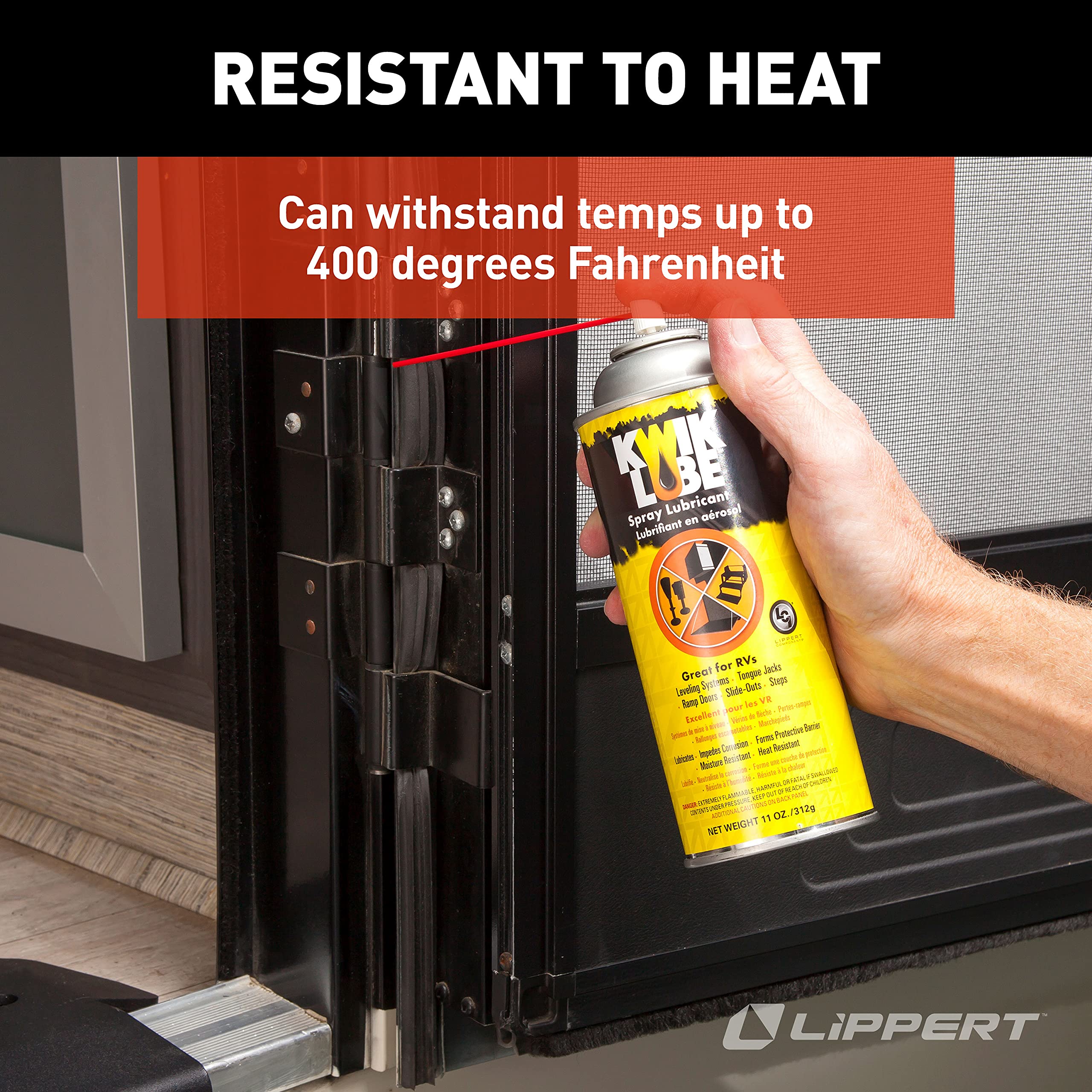 Kwikee KwikLube 11 oz. Can, Aerosol Grease Formula for RV Steps, Jacks, and Slides, Heat Resistant, Moisture Barrier, Protects A