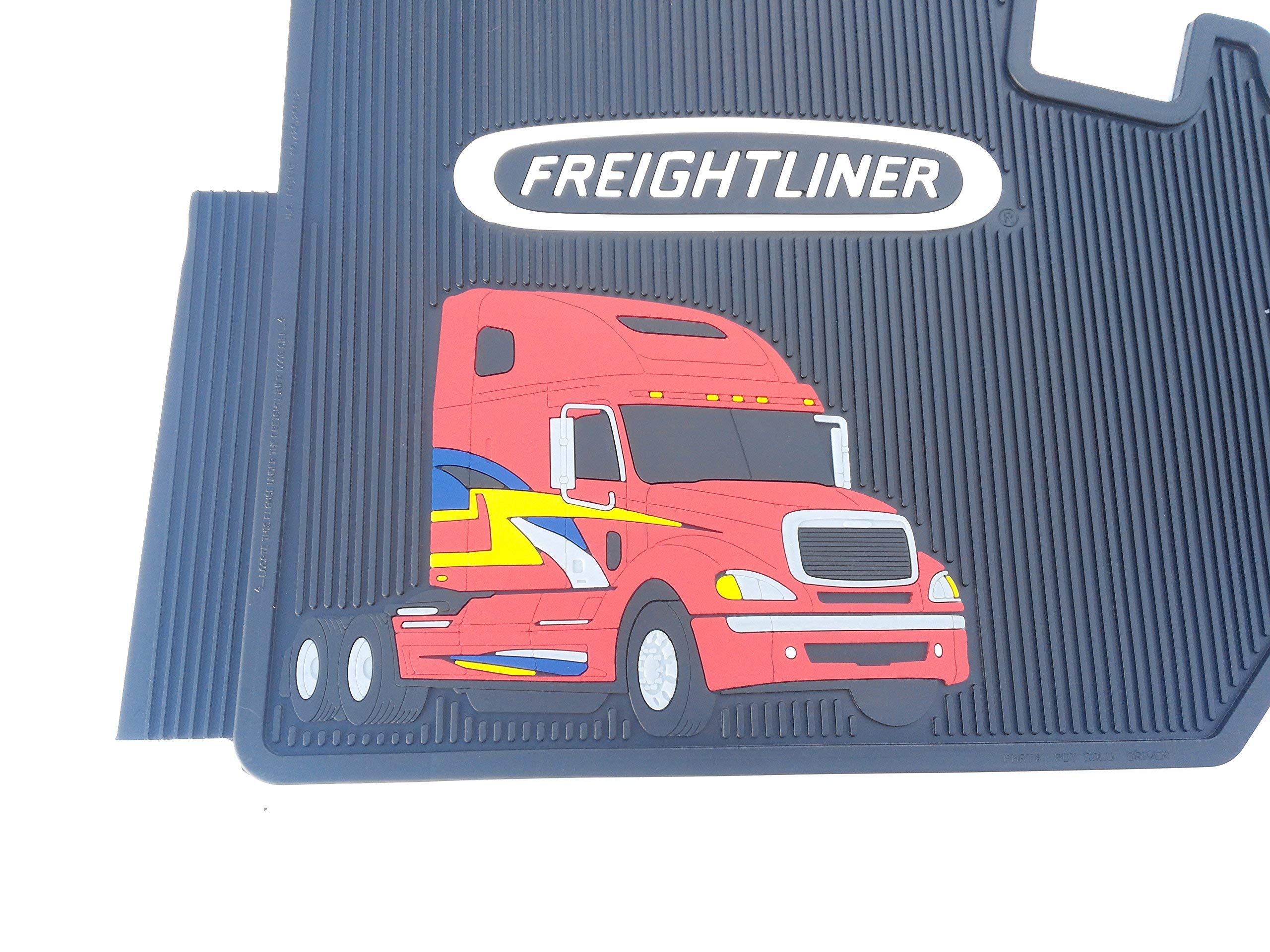 Freightliner Columbia Black All-Weather Rubber Floor Mats Oem With Truck Logo - Fits All Years