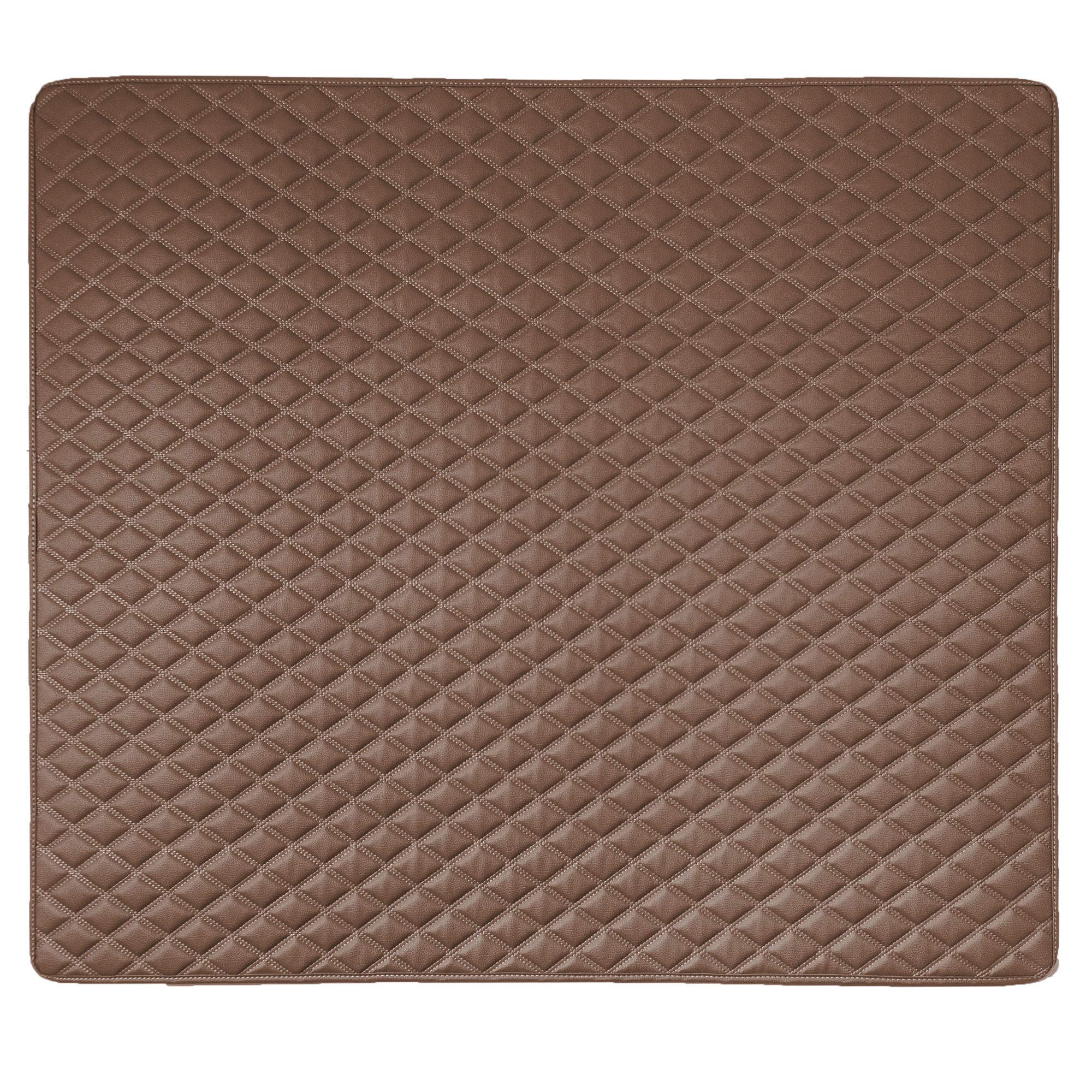 Fh Group F16501 Deluxe Heavy-Duty Faux Leather Diamond Pattern Multi-Purpose Cargo Liner Size: 46   , Brown Color W. Gift- Unive