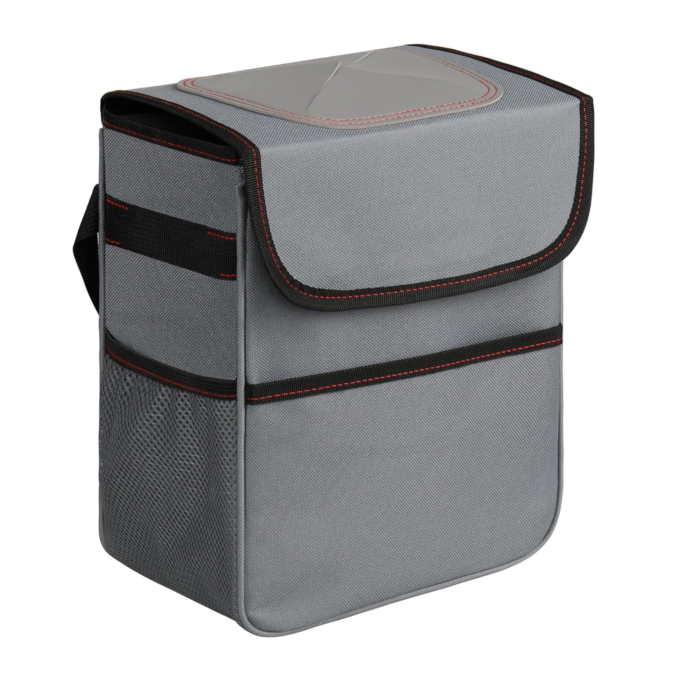 Simple Deluxe Car Trash Can, 2 Gallon Collapsible Adjustable Straps and Portable Organizer, Multipurpose Bin with Lid and Storag