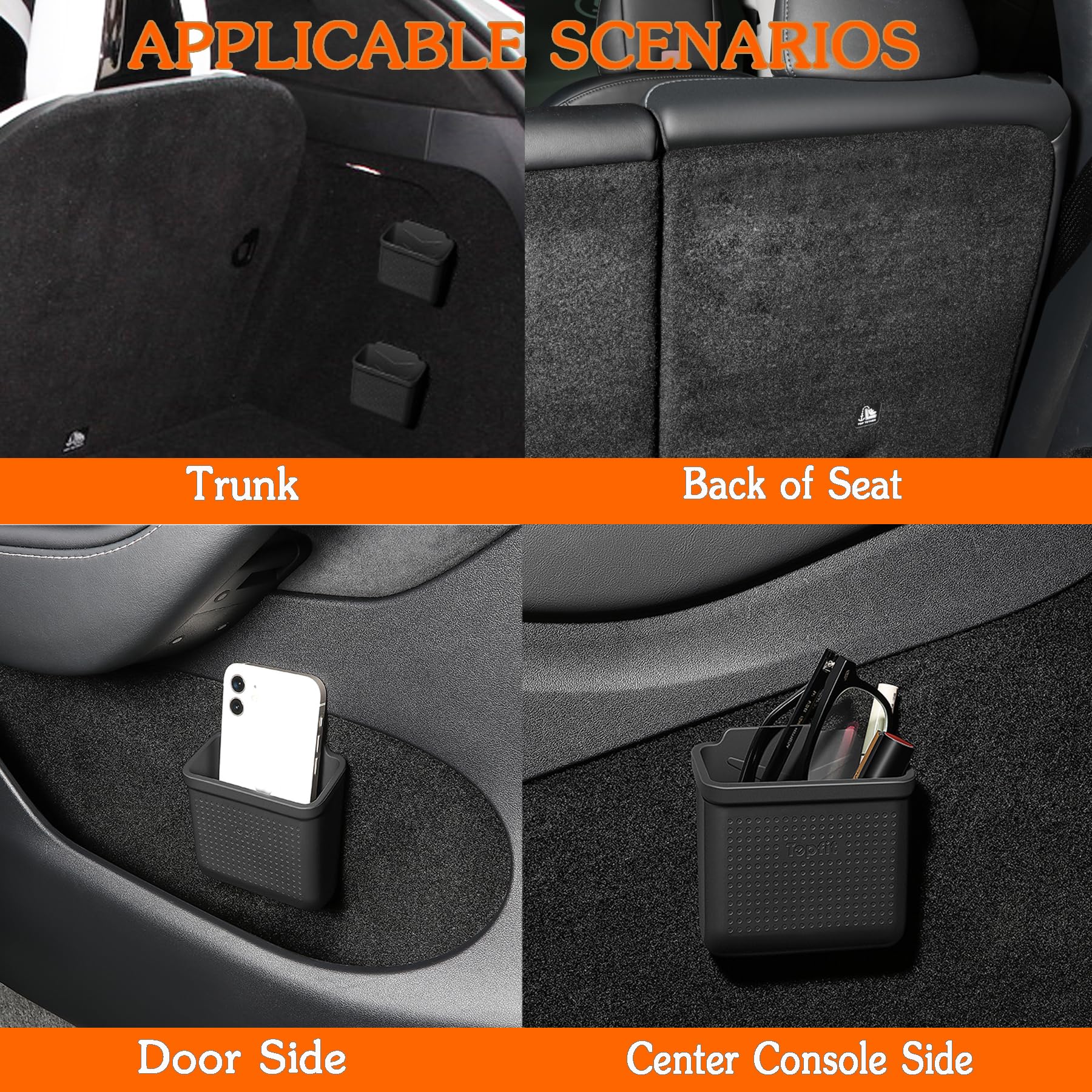 Evfitus For Tesla Model 3 Model Y Accessories Center Console Organizer Tray Storage Box Cell Phone Pocket Silicone Hook Bag Sung