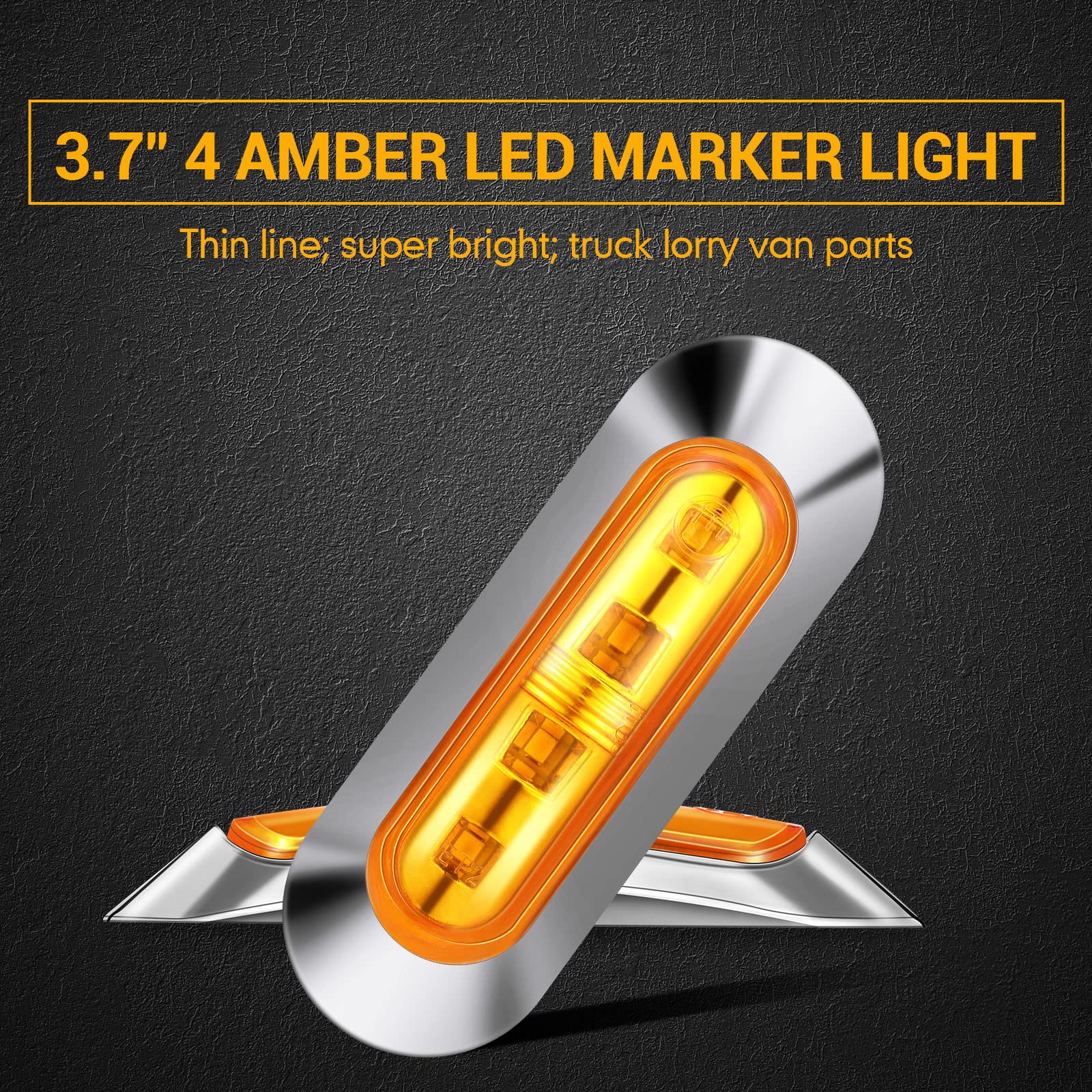 Tallew 30 Pcs Amber Dc12V-24V 4 Led Side Marker Indicator Lights Lamp Front Rear Tail Clearance Lamp For Truck Trailer Boat Bus