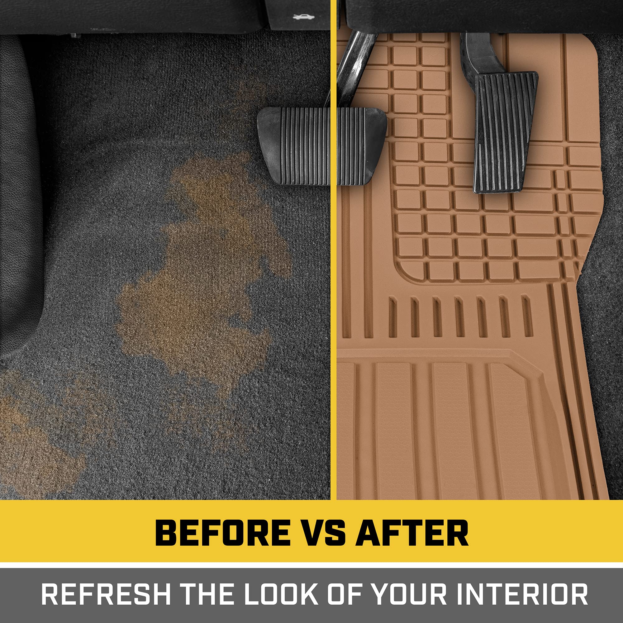 Cat Toughliner Rubber Car Floor Mats For Auto Truck Suv & Van, Full Custom Trim To Fit Liners, Advanced Performance Heavy Duty O