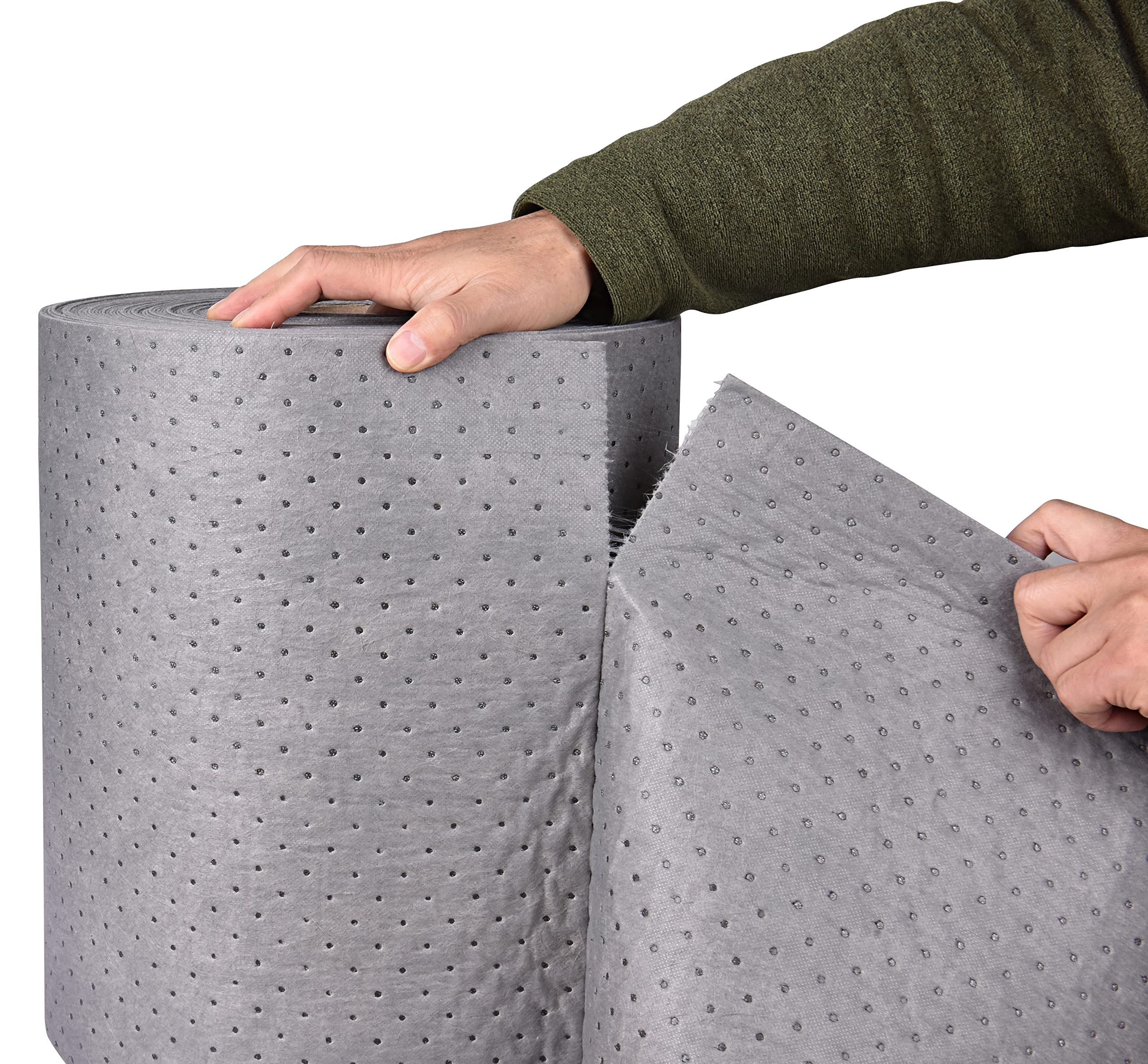 Aain 2pack Heavy Duty Oil Absorbent Pads, Oil Maintenance Mat Roll for All Purpose Super Absorbent Mat Roll, Gray, 150' L x 15''