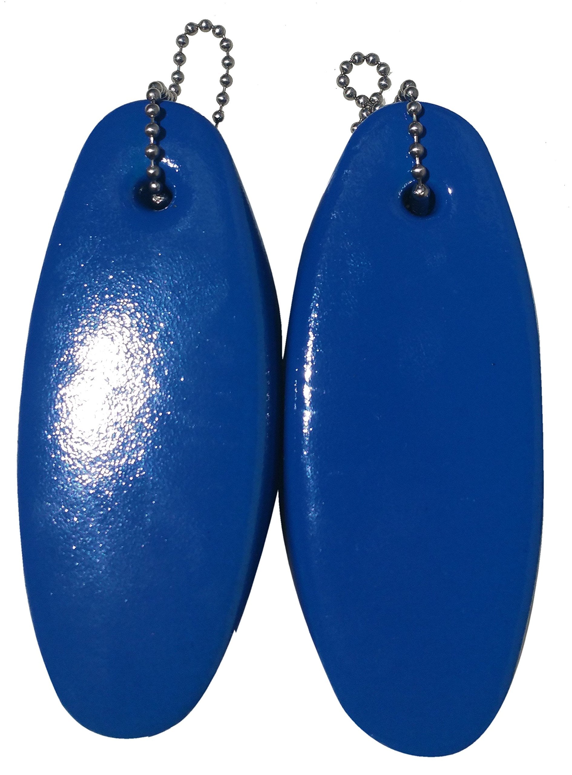 2 Pack Jumbo Vinyl Coated Blue Floating Keychain Key Floats -Made In The Usa- (Blue)