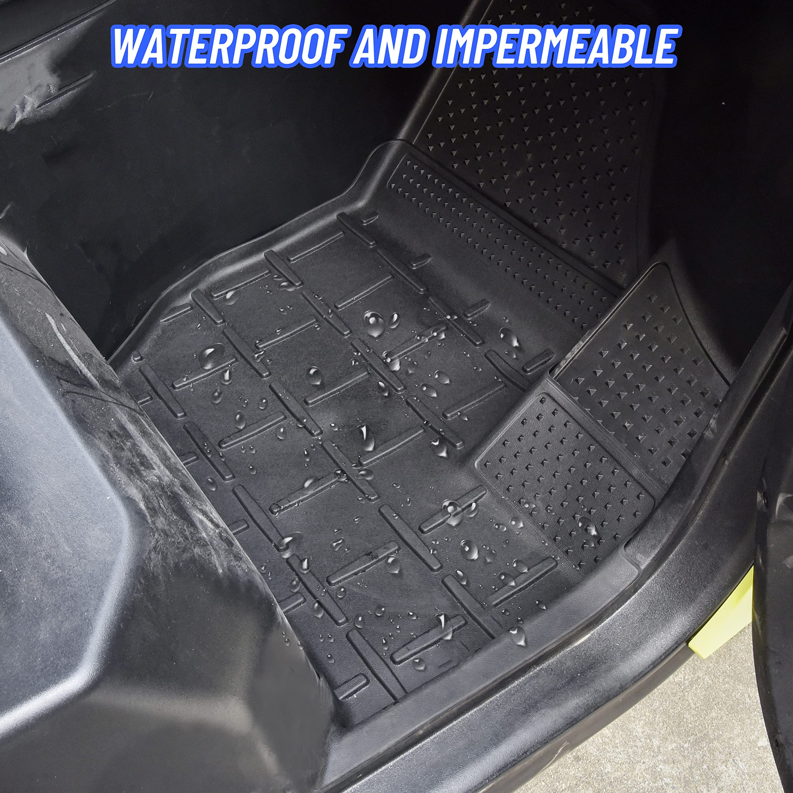 Sautvs Tpe Anti-Slip Floor Mats Front Row Floor Liners For 2021-2024 Yamaha Wolverine Rmax 1000 Rmax 2 Rmax 4,2018-2020 Wolverine X2/X4 850 Accessories,All Weather Protection Slush Mats