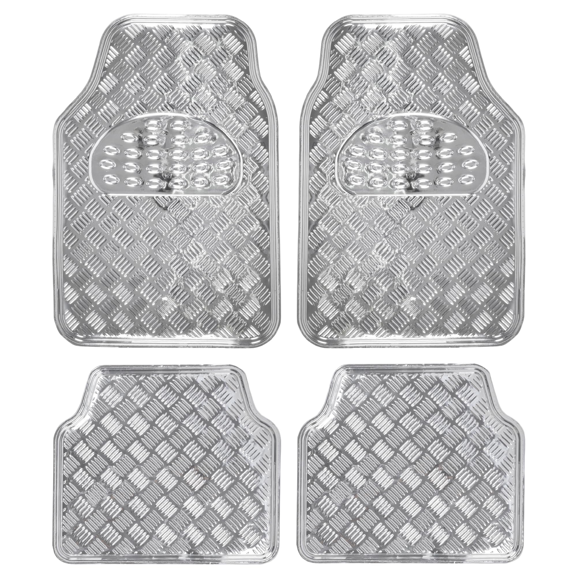 Bdk Metallic Chrome Car Floor Mats All Weather Versatile Fit Automotive Floor Mats For Cars Suvs, Floor Mat For Trucks, Car Mats
