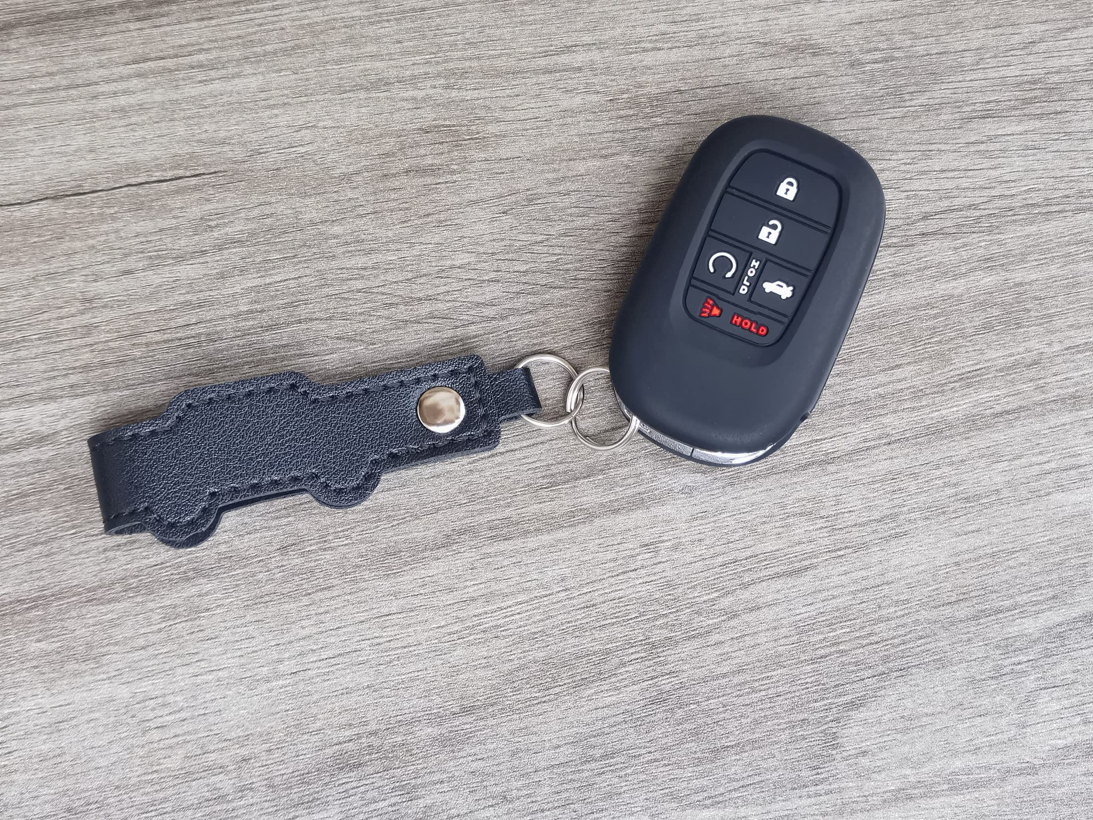 Runzuie 2Pcs 5 Buttons Silicone Smart Key Fob Cover For 2022 2023 Honda Accord Civic Pilot Hr-V Cr-V Sport Si Ex Ex-L Touring (B