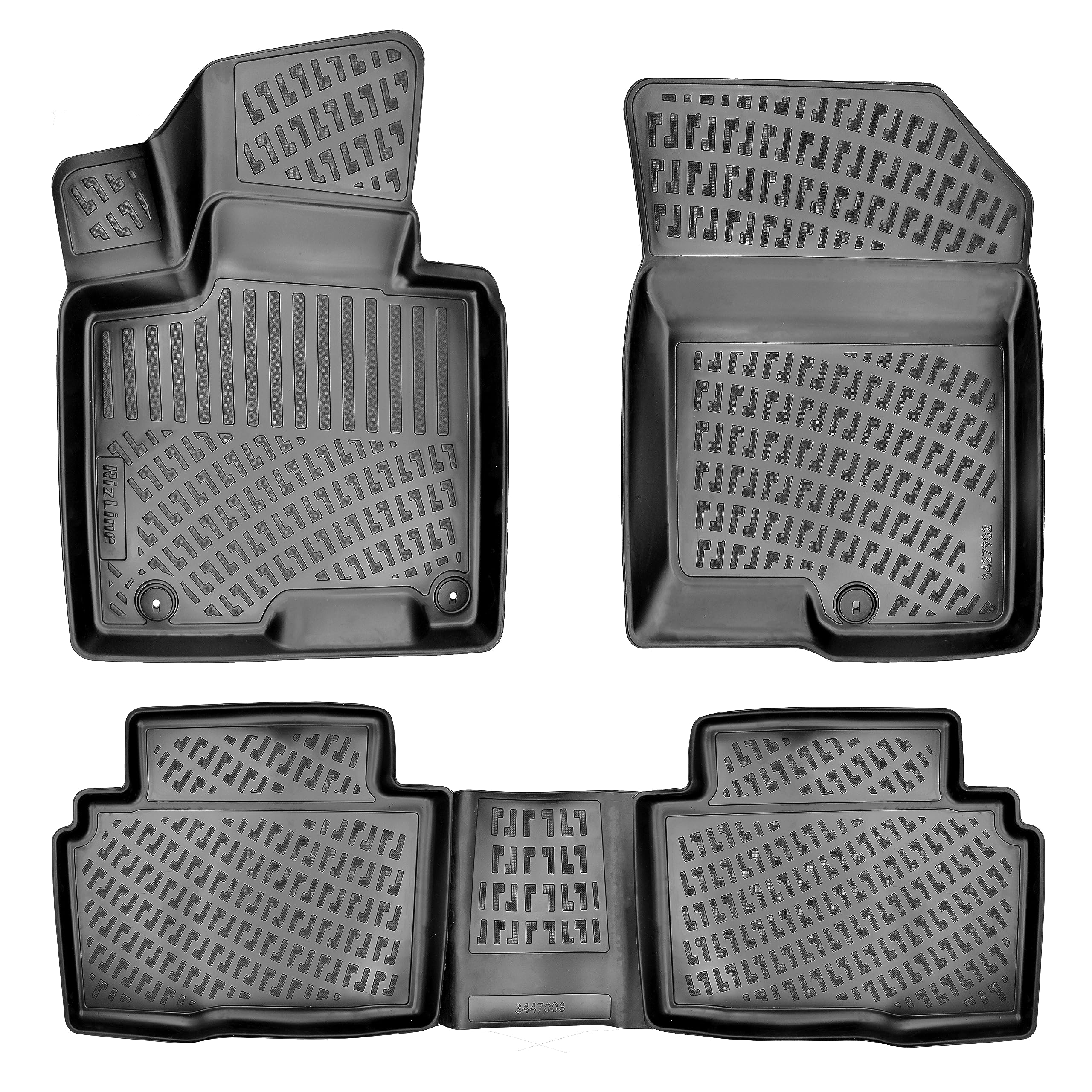 Rizliner Hyundai Tucson Hybrid 2022-2025 (No Plug-In Hybrid Or Gasoline Models) Floor Mats Custom Fit Rubber 3D Car Mats Laser M