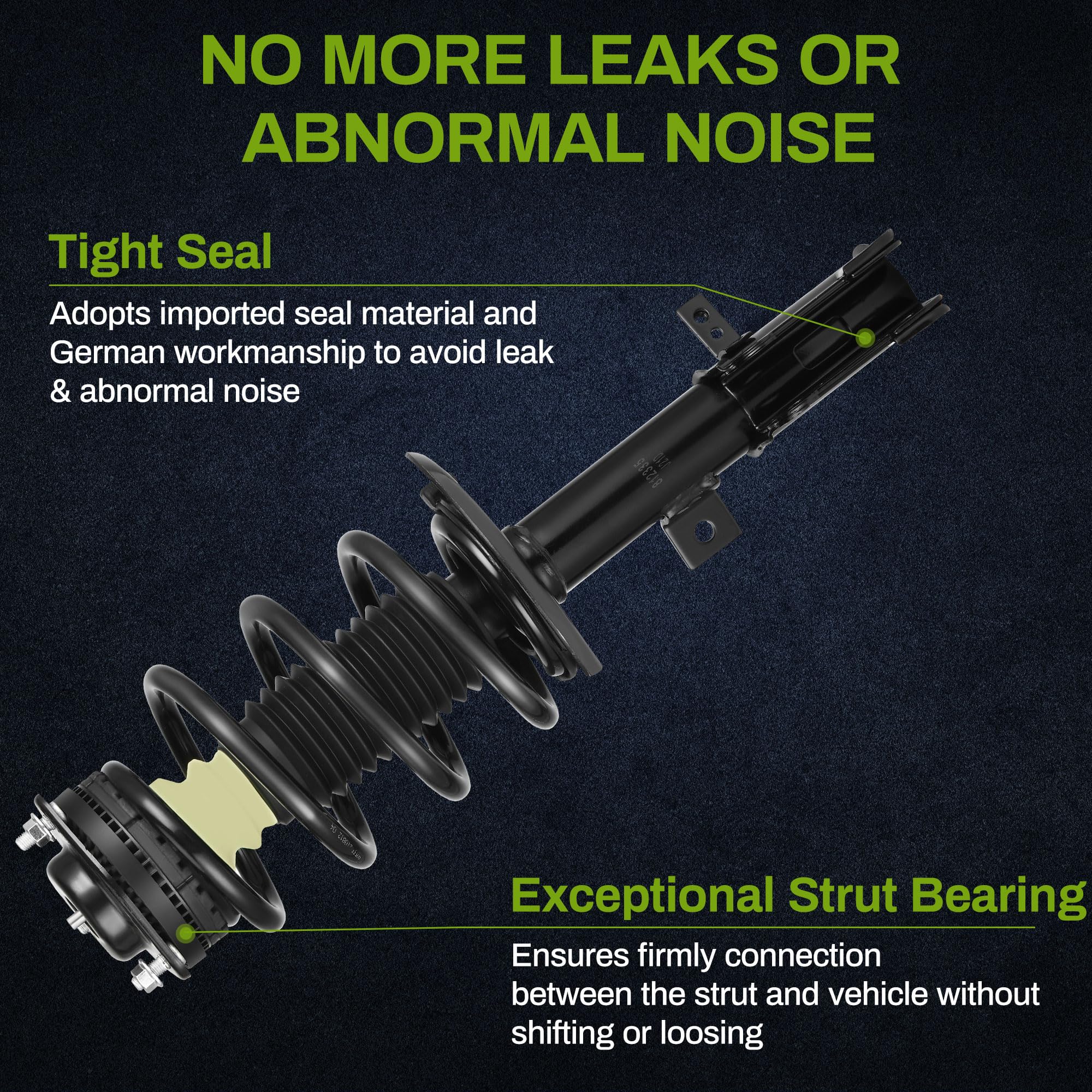 Autosaver88 Front Pair Complete Struts Shocks Assembly Compatible With 2009-2019 Dodge Journey V6