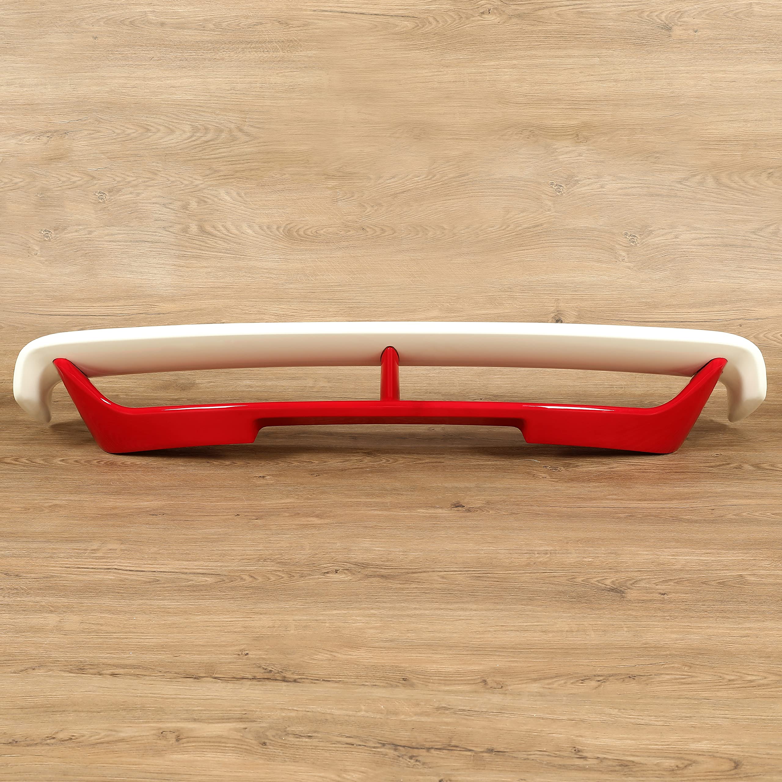 Hecasa Rear Trunk Spoiler Compatible With 2009-2021 Nissan 370Z Coupe Trunk Spoiler Wing Red & White Plastic