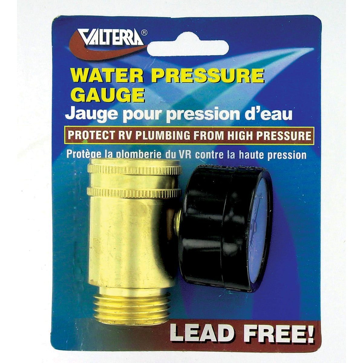 Valterra A01-0110VP Water Pressure Gauge, Brass