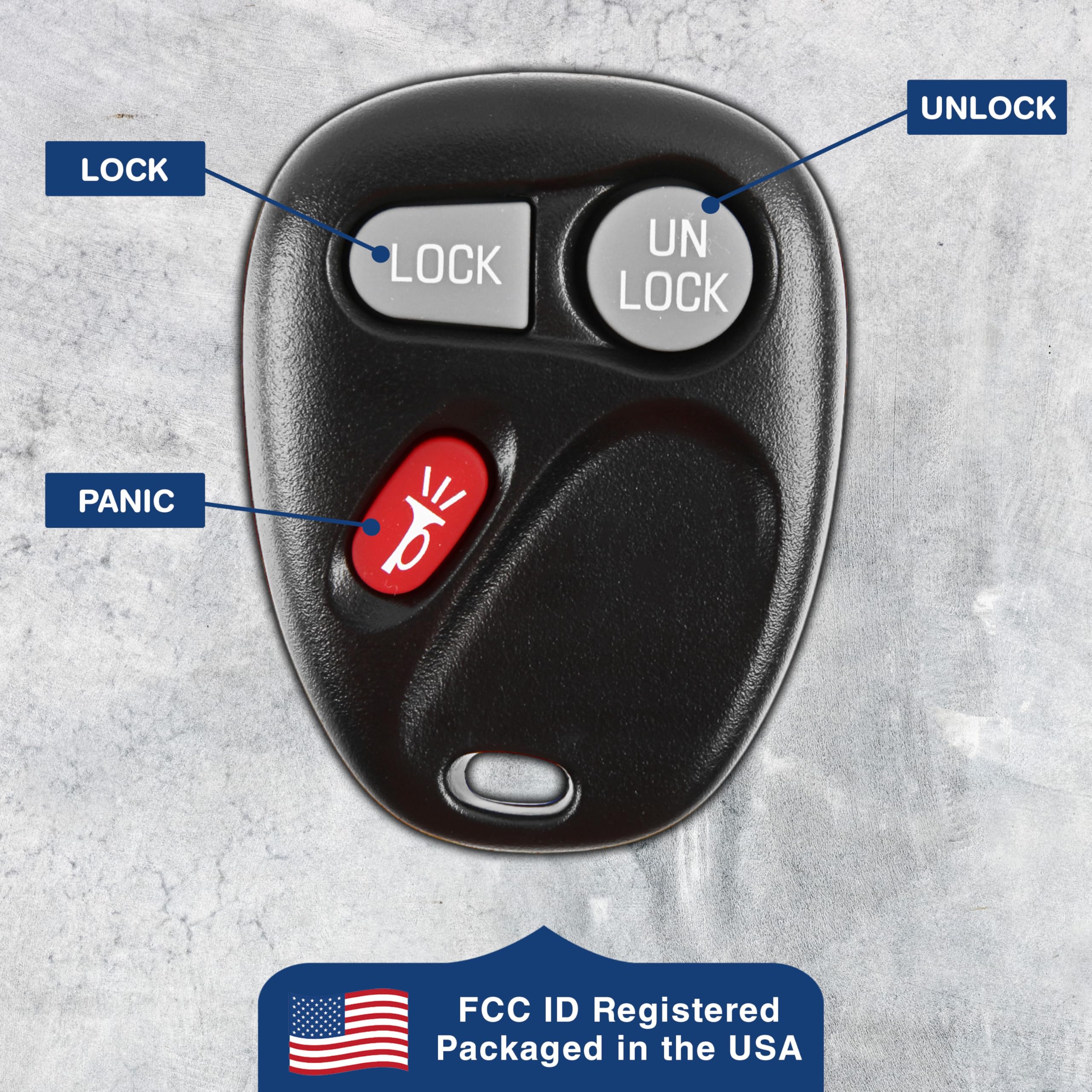 Keylessoption Key Fob Replacement For 1998 1999 2000 2001 2002 2003 2004 Cadillac Escalade Chevrolet Chevy Silverado Suburban Tahoe Gmc Yukon Sierra Keyless Entry Remote, 3-Button 15042968-2 Pack