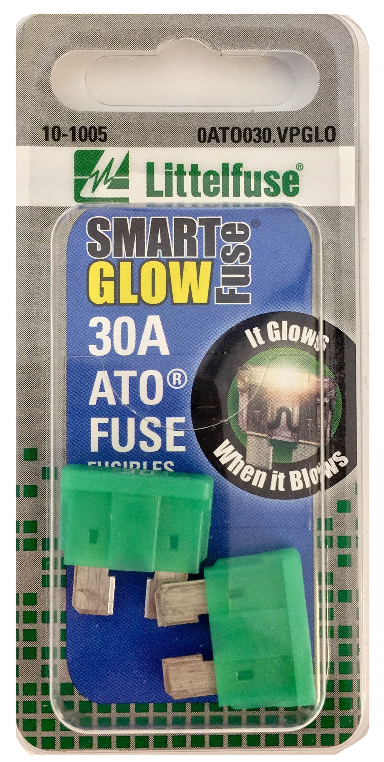 Littelfuse 0Ato030.Vpglo Ato Smartglow 12 Volt Dc 30 Amp Fuse, (Pack Of 2)
