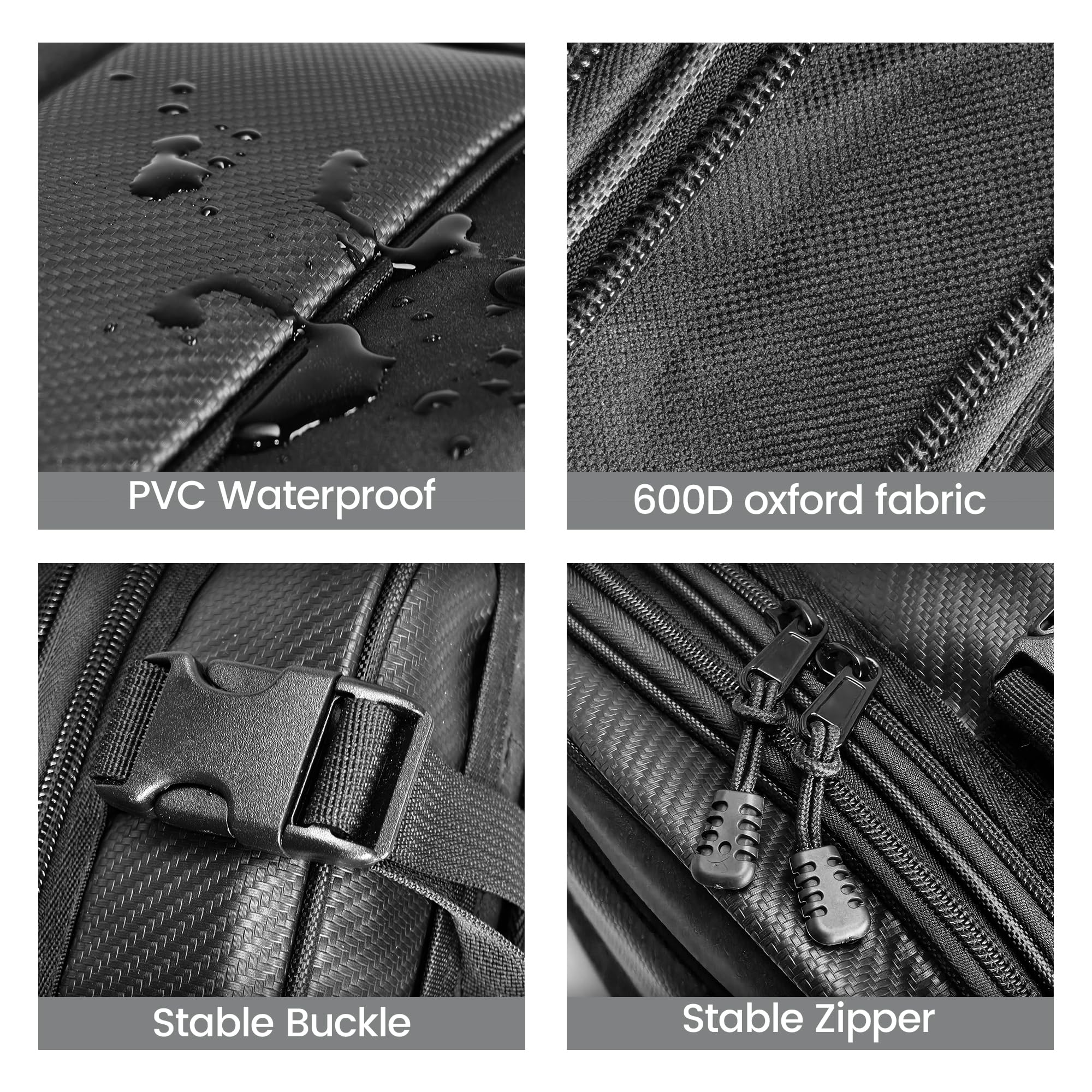 E-riding Motorcycle Tail Bag, 12L-15L Expandable Waterproof Motorbike Rear Seat Luggage Bag for Most Motorcycle Dirt Pit Street