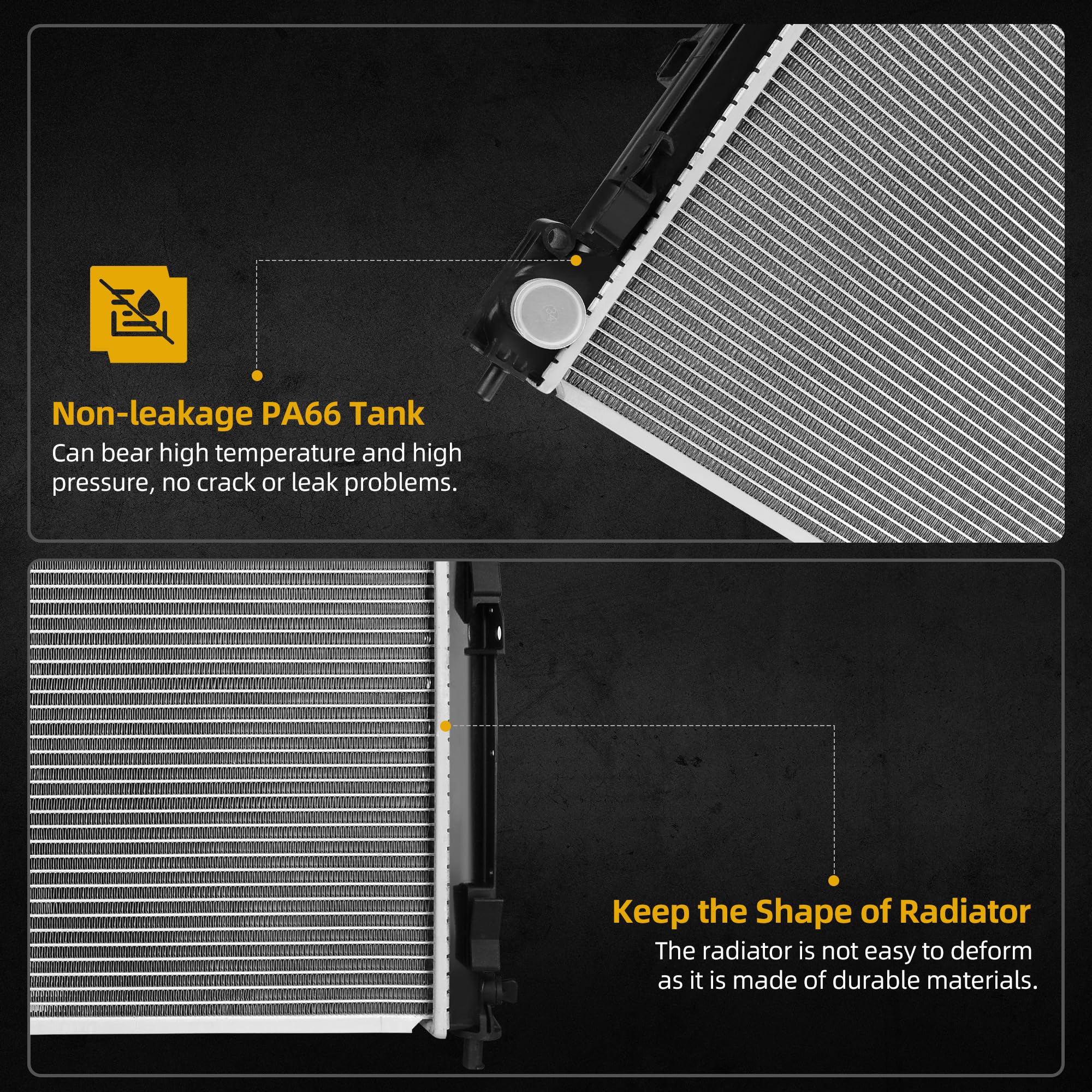 Dwvo Radiator Compatible With 2007-2012 Dodge Caliber 2007-2016 Jeep Patriot Compass 2008-2014 Avenger 2007-2010 Chrysler Sebrin