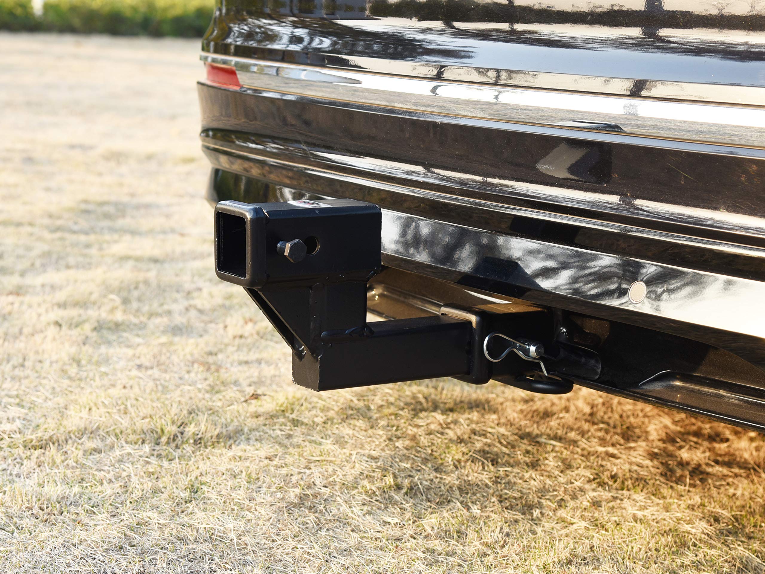 Toptow 64122 2-Inch Receiver Trailer Hitch Extension Riser With 4.25-Inch Rise/Drop, 7 & 9 Extender, 2-Inch Solid Shank, 10000Lbs Towing Capacity, Anti-Rattle Bolt