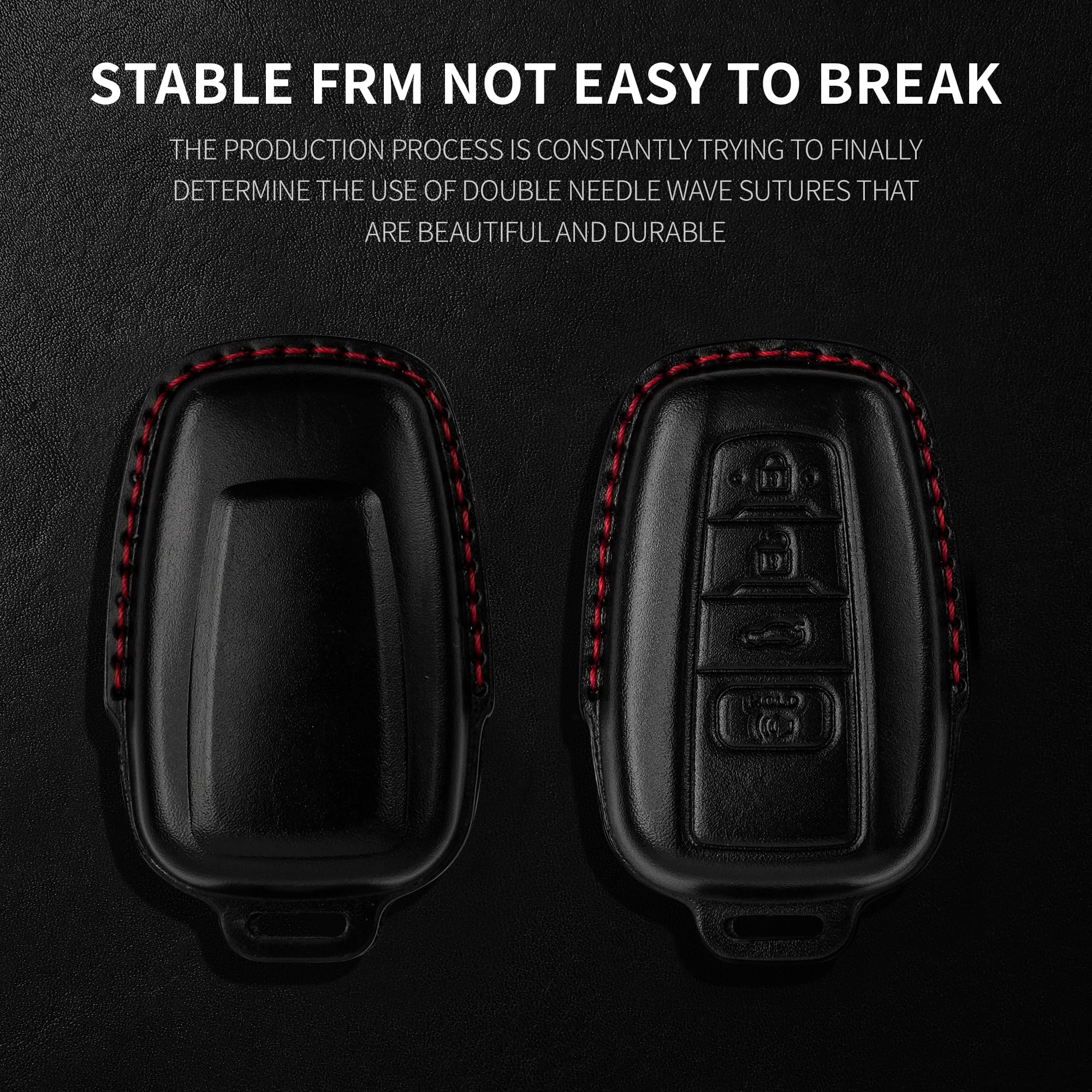 Tukellen For Toyota Key Fob Cover Genuine Leather With Keychain,Leather Key Case Protector Compatible With 2020-2022 Highlander