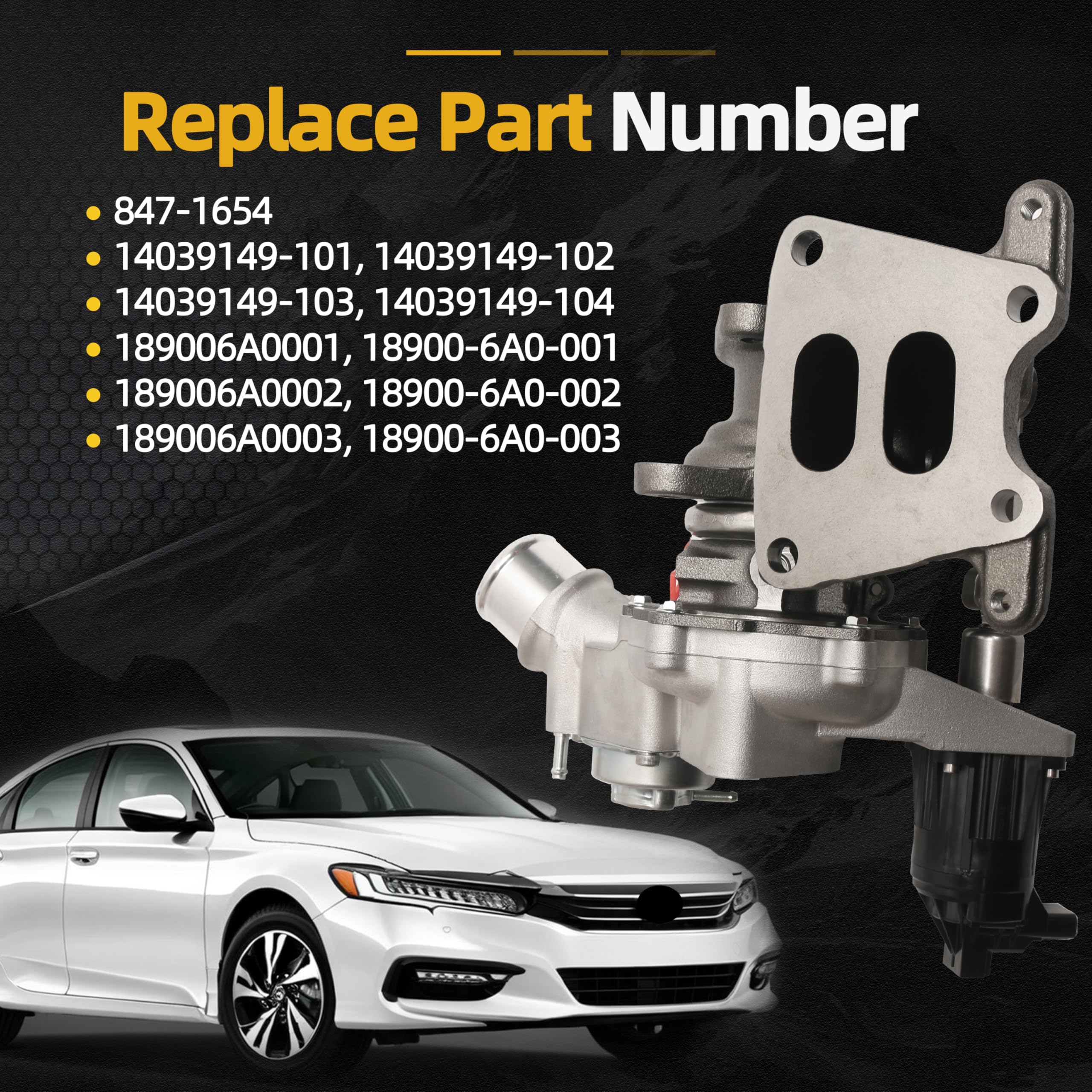 Turbo Turbocharger with Actuator for Honda Accord 1.5L 2018-2022, Replaces# 847-1654, 14039149-101, 189006A0001