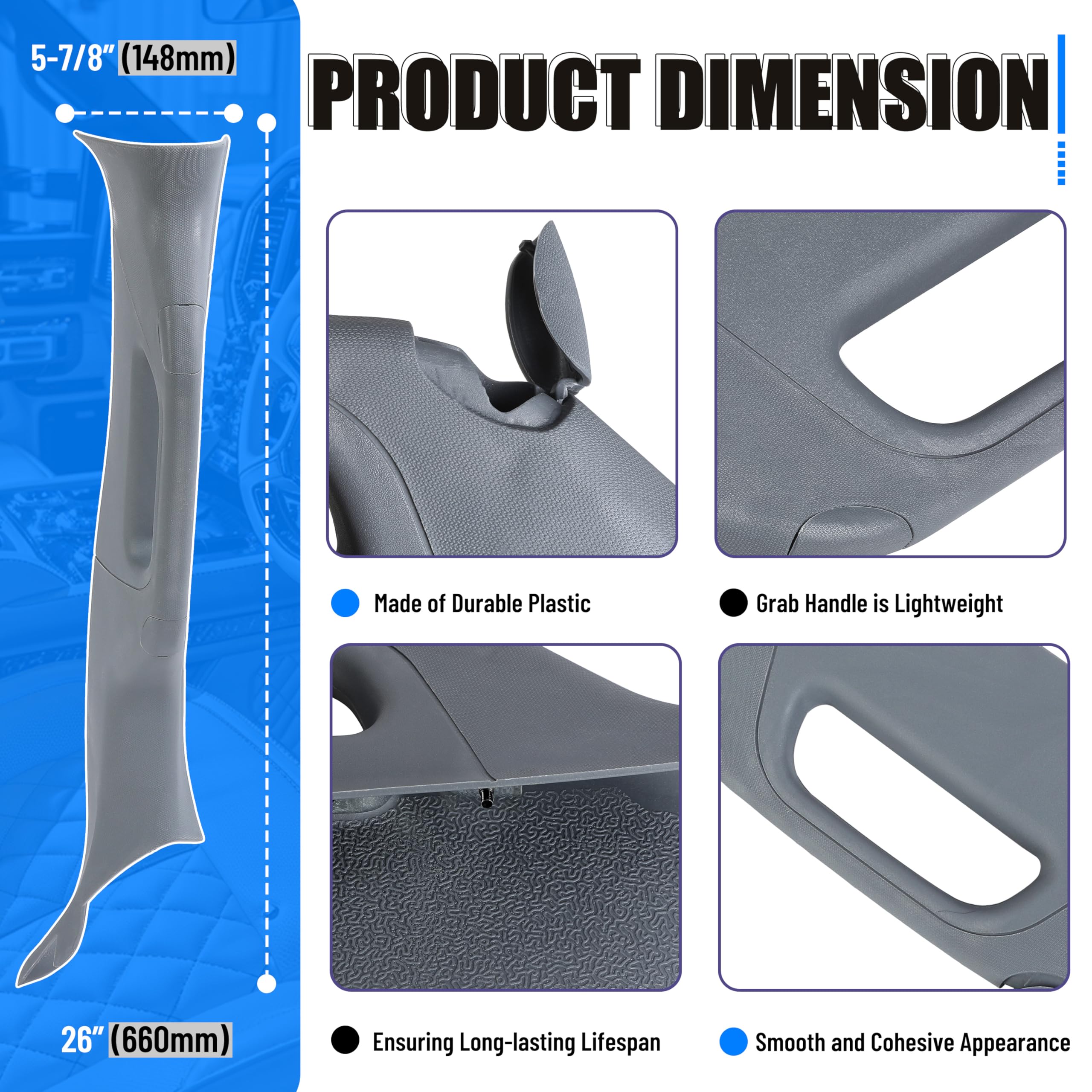 A Pillar Grab Handle Interior Trim Right Passenger Side Compatible With 2011-2016 Ford F-250 F-350 F-450 F-550 Super Duty Replac