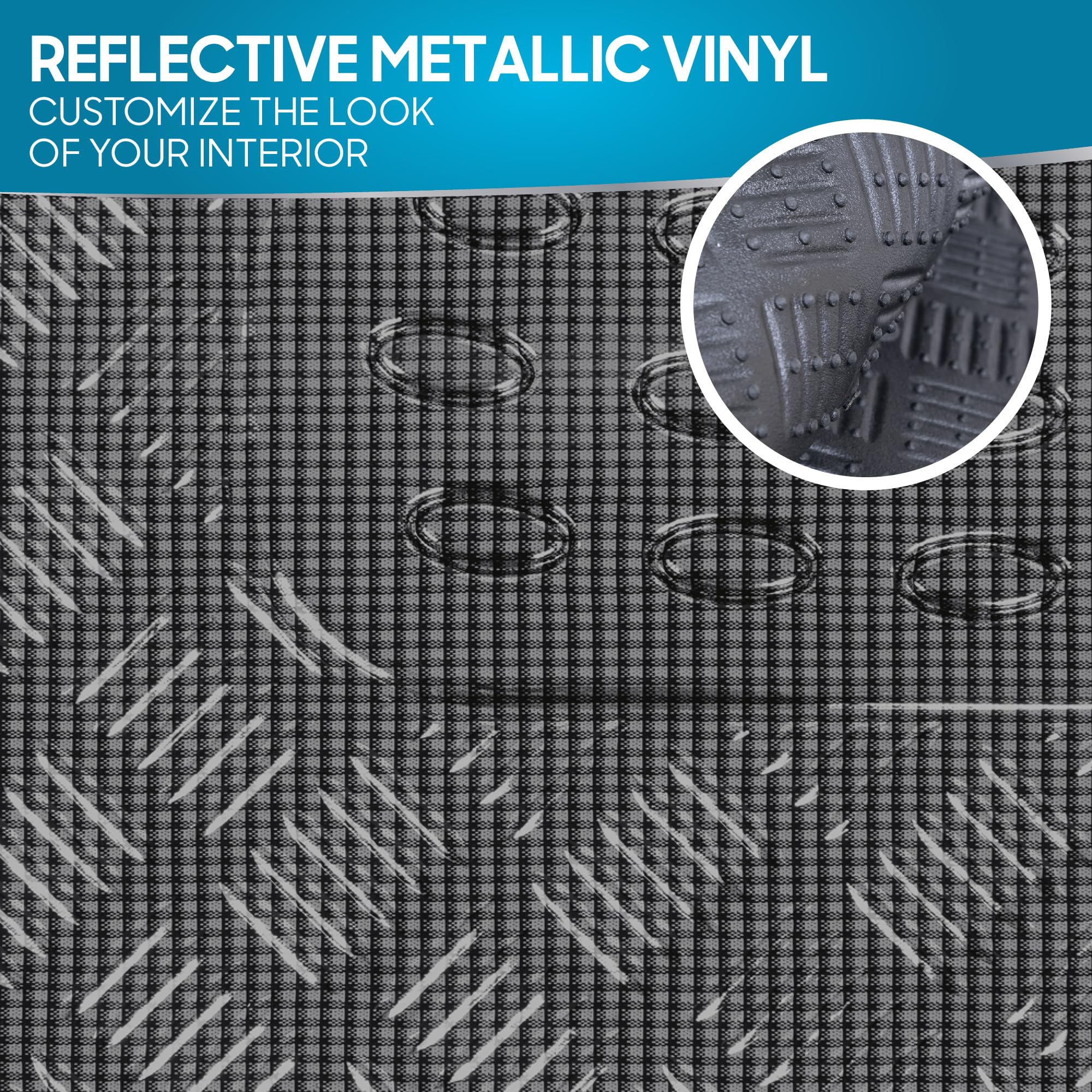 Bdk Universal Fit 4-Piece Set Metallic Design Car Floor Mat - Heavy Duty All Weather With Rubber Backing (Carbon), Mt-642-Cb