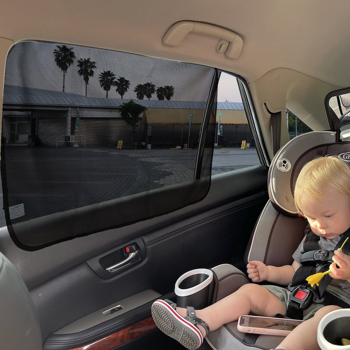 EcoNour Magnetic Side Window Sunshade (2 Pack) | Rear Window Sunshades for Car Blocks Sunlight & Keeps You Cooler | Baby Car Win