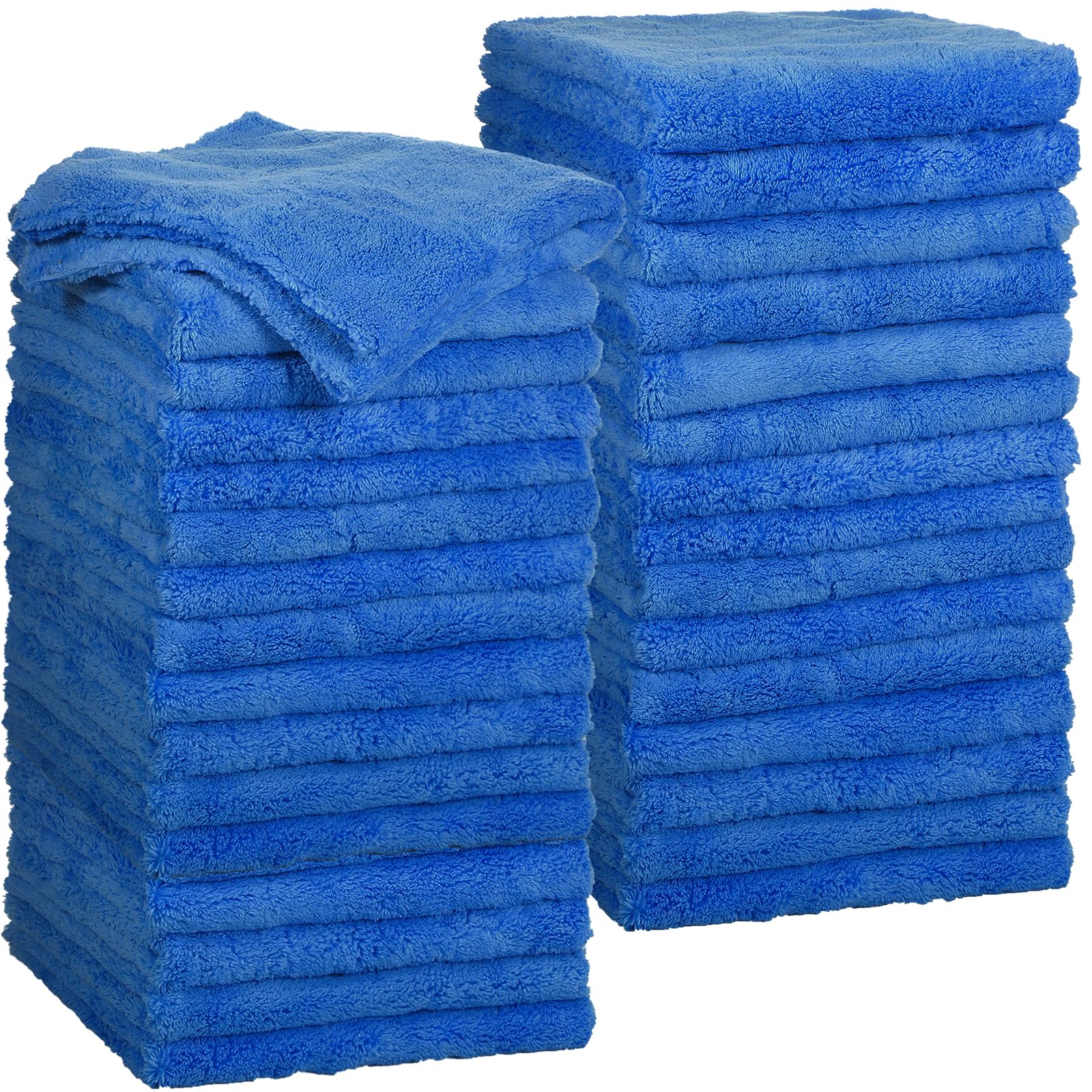Shimeyao 30 Pcs 12.5    12.5 Inch Edgeless Microfiber Plush Towels for Cars Detailing Drying Wash Polishing Absorbent Cleaning C