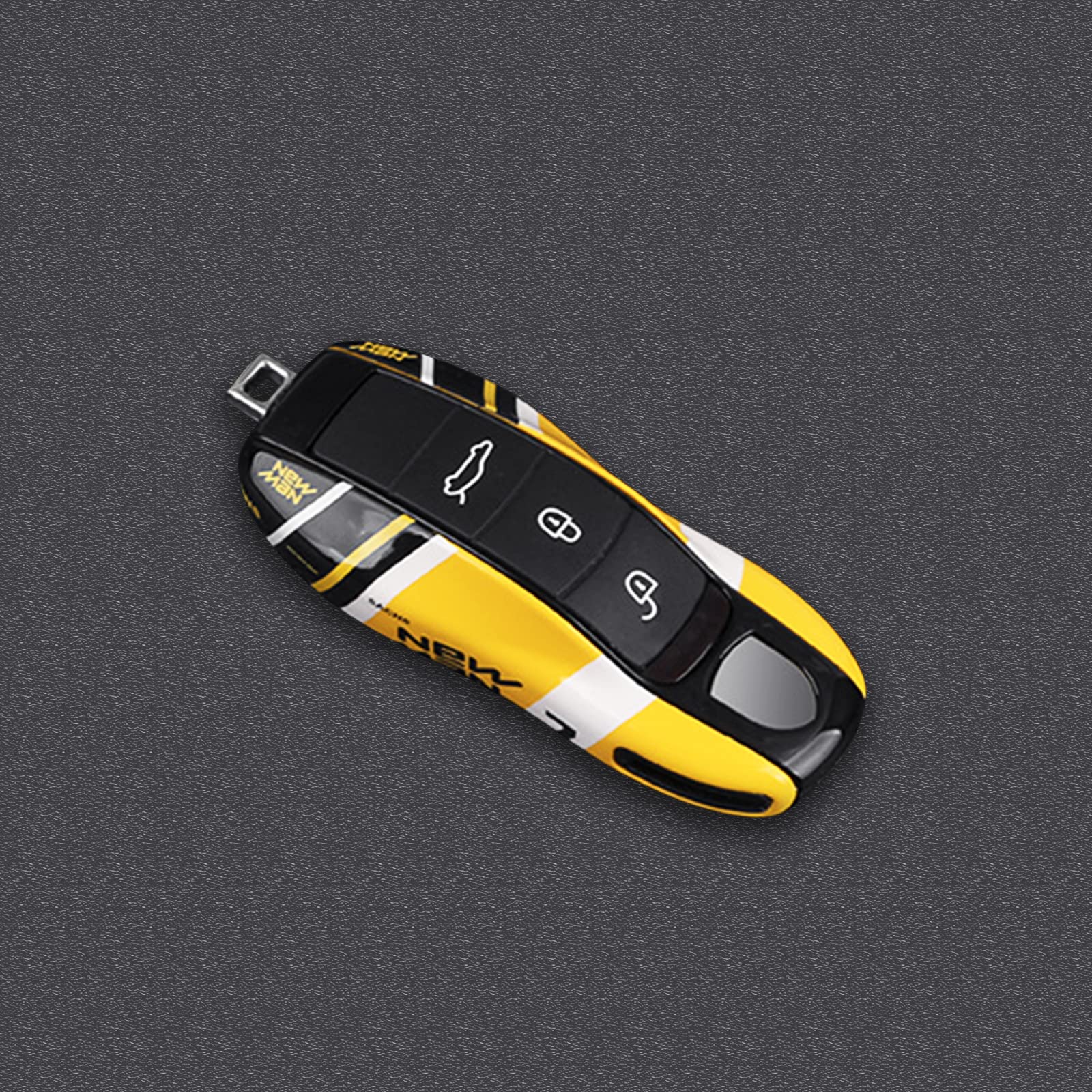 Car Key Protection Keychain, Key Cover For Porsche Macan Cayenne Panamera 911 (Old Yellow)