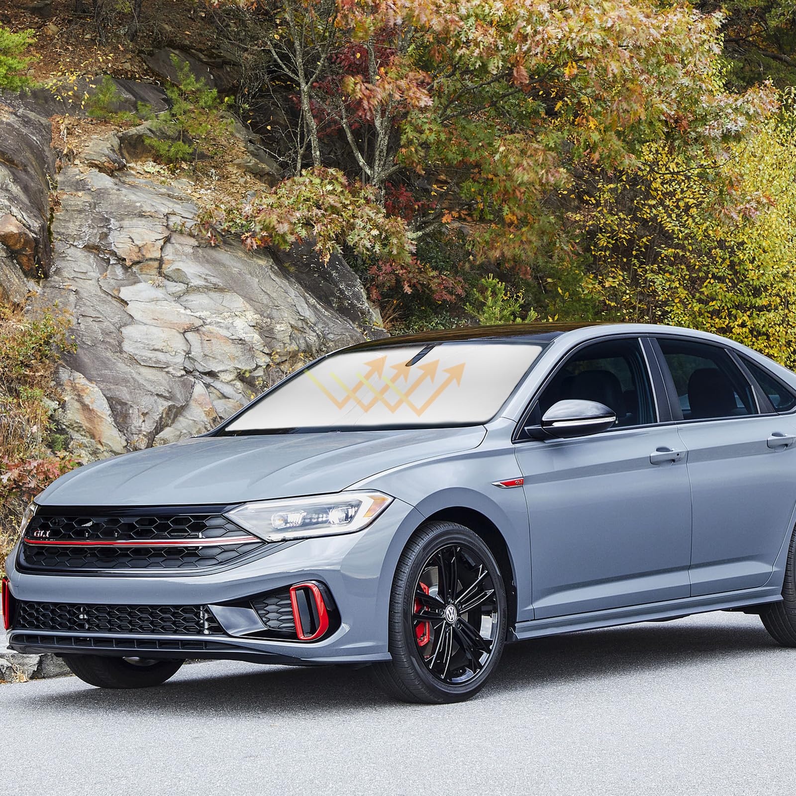 Sun Shade For Vw Volkswagen Jetta Windshield Sunshade Custom Fit Vw Jetta 2019-2023 2024 2025 Car Accessories Windshield Cover F