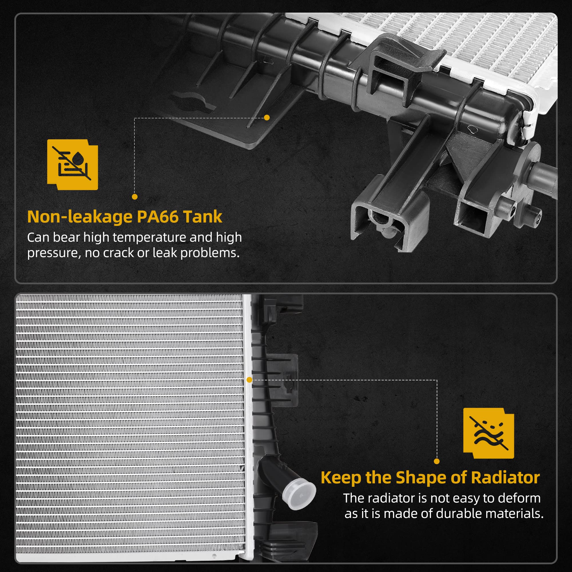 Dwvo Radiator Complete Radiator Compatible With 2012-2018 Ford Focus S Se Sel Titanium Trend Electric L4 2.0L Dwrd1075