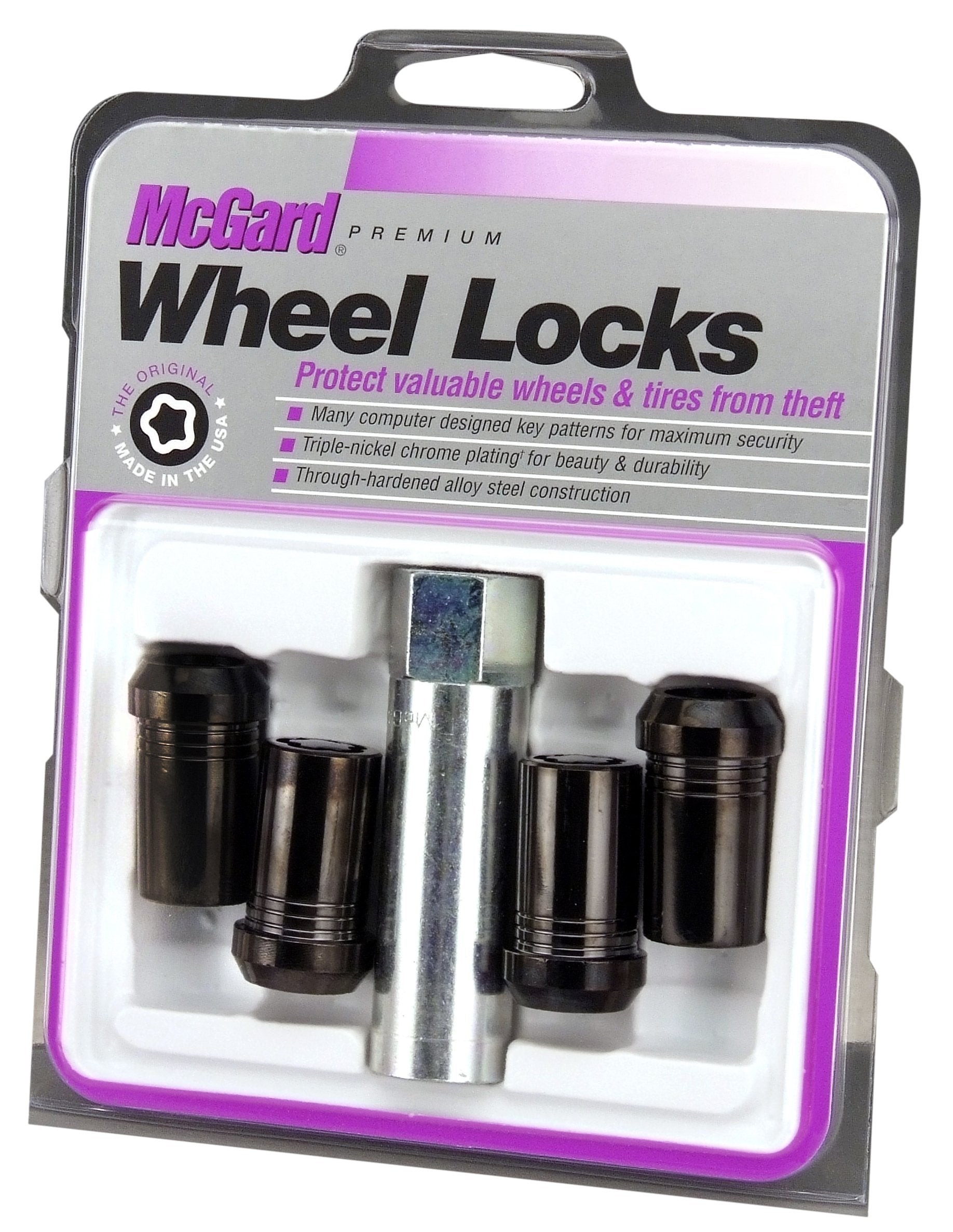 Mcgard 25340 Black (1/2'' - 20 Thread Size) Tuner Style Cone Seat Wheel Lock Set