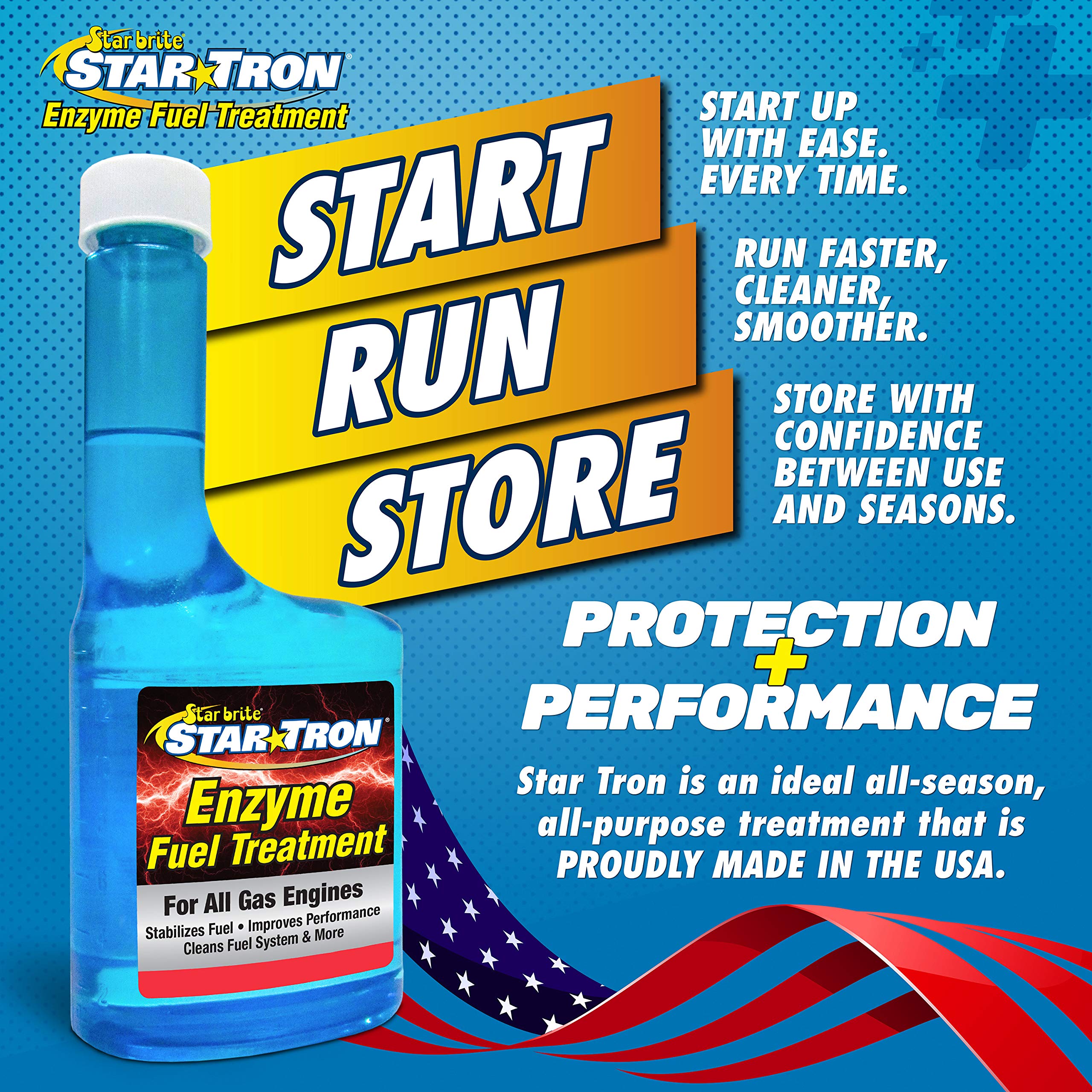 STAR BRITE Star Tron Enzyme Fuel Treatment - Concentrated Formula 8 Ounce - Treats 128 Gallons - Fuel Stabilizer & Treatment, Ga
