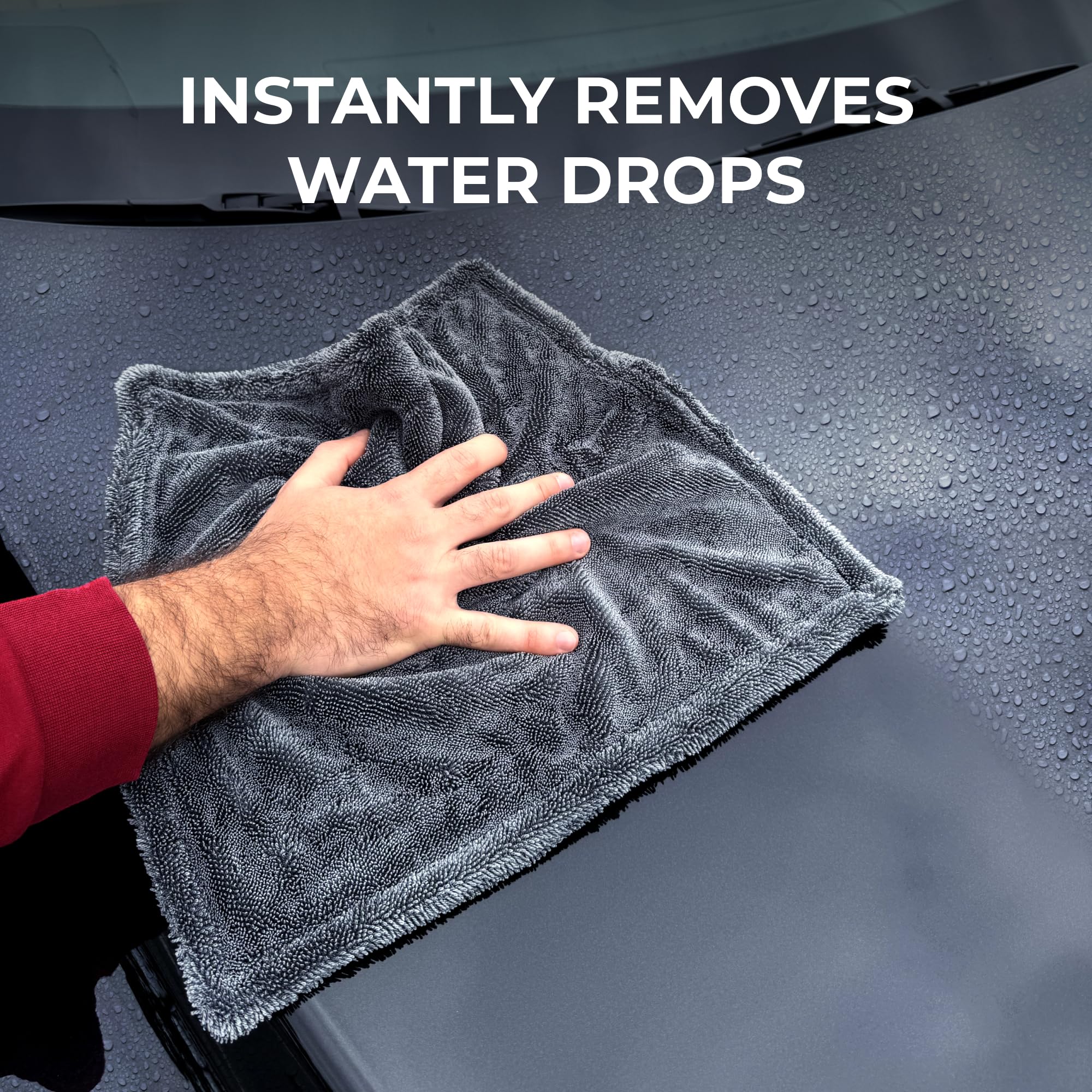 Microfiber Car Drying Towel 1300 GSM Double Twisted Loop - Super Absorbent Auto Wash Towel for Cars Trucks SUV - Detailing Clean