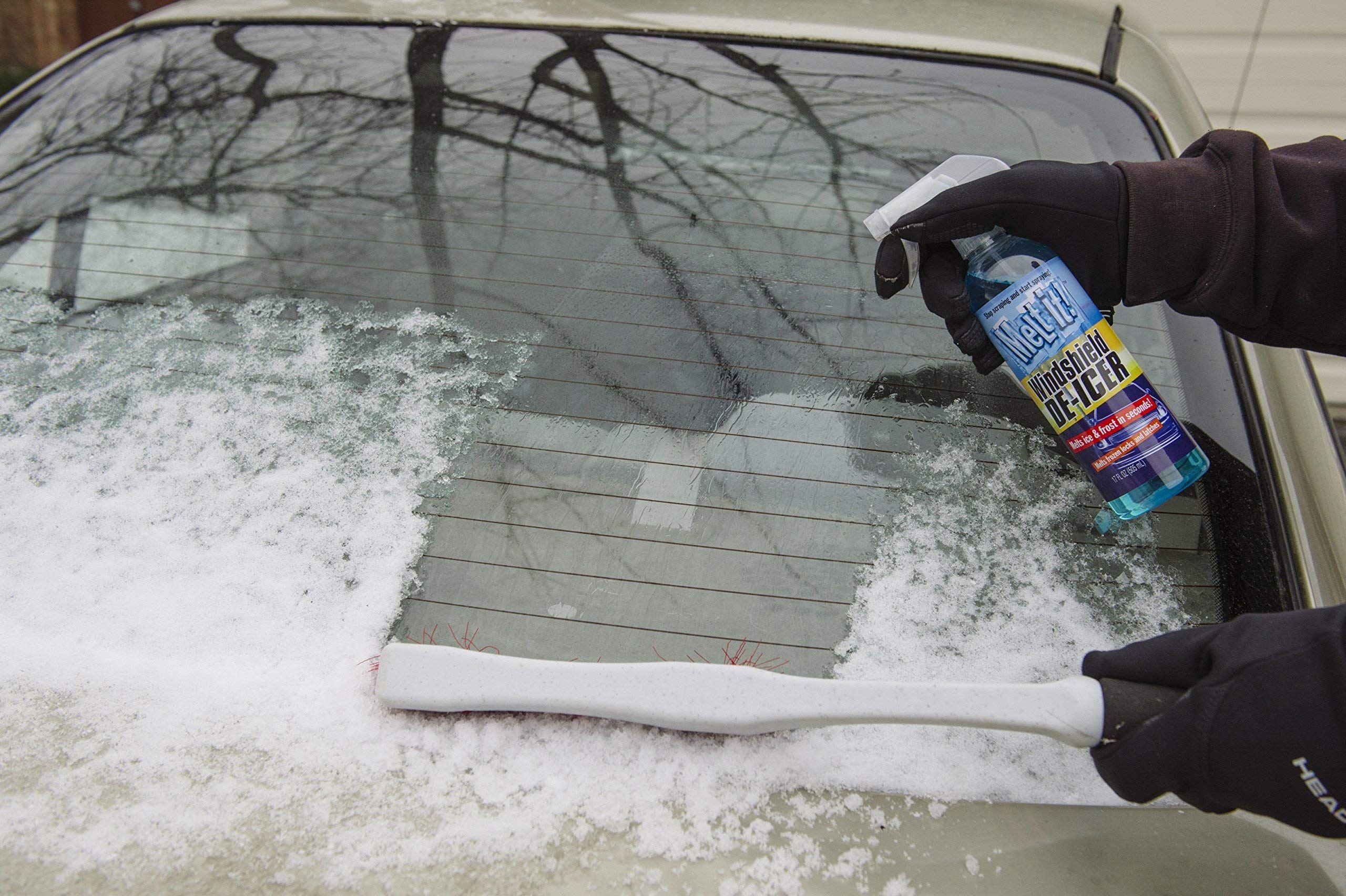 Melt It! E·Z·R Windshield De-Icer. Instantly Melts Ice & Winter Frost For Car Windshields, Windows, Mirrors, Key Locks, & Latches, Snow Melting Defrost Liquid For Car Window Cleaner, 17 Fl Oz Spray